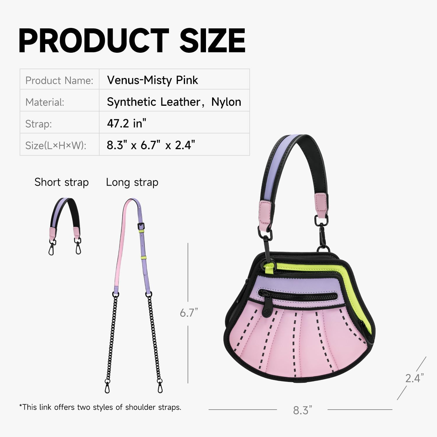 2D Cartoon Crossbody Bag (Venus) - Fun Pop Art, Trendy Cross Body Shoulder Bags for Women, Senior Year, for Daily and Travel - Image 4