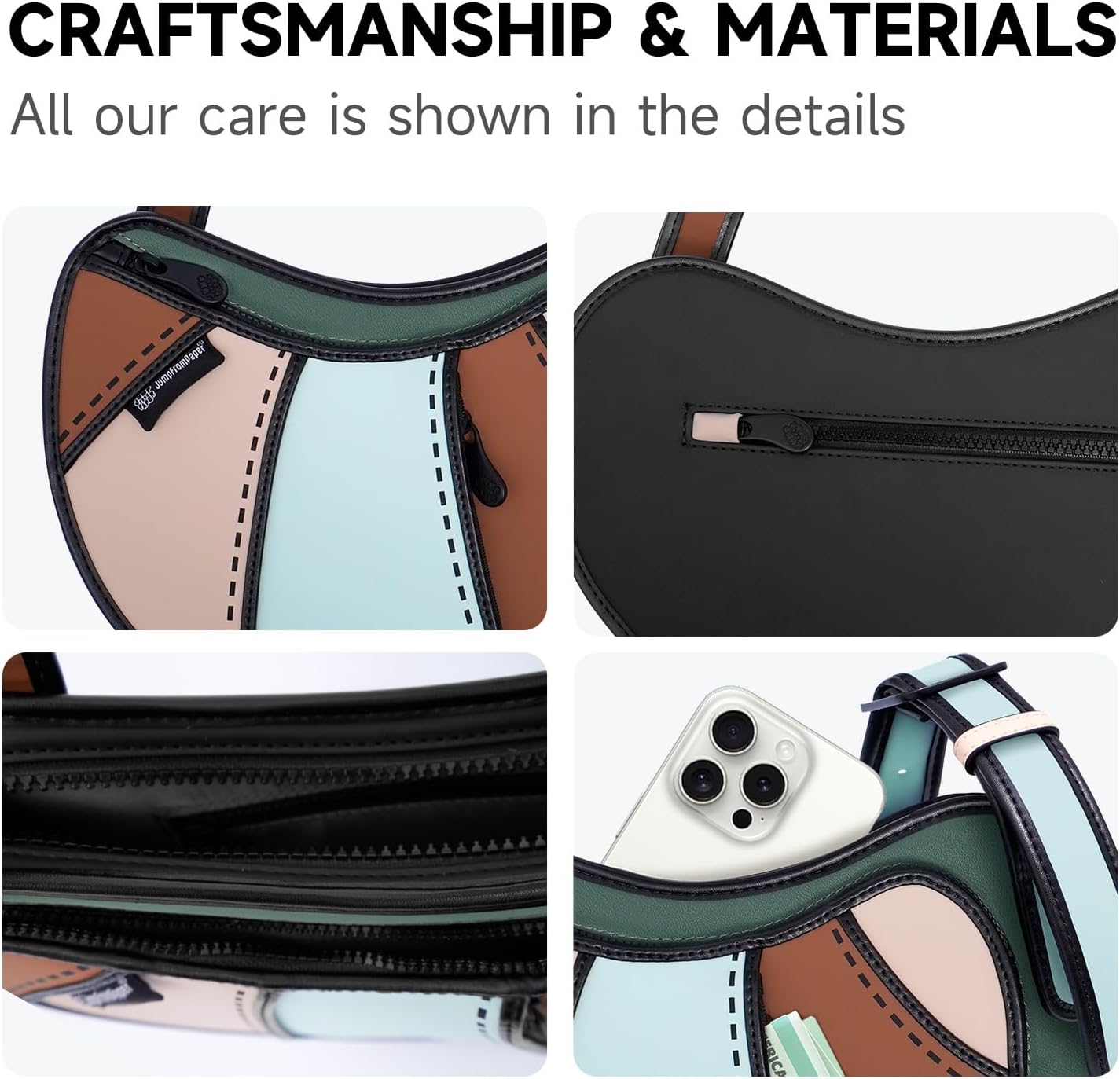 2D Cool Cartoon Tote Bag (Croissant) \u2013 Fun Pop Art Aesthetic, Cute Shoulder Bags for Women - Image 3