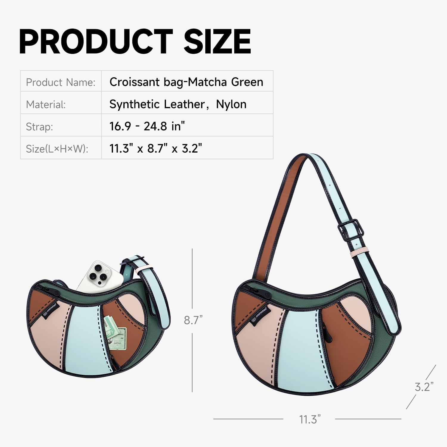 2D Cool Cartoon Tote Bag (Croissant) \u2013 Fun Pop Art Aesthetic, Cute Shoulder Bags for Women - Image 4