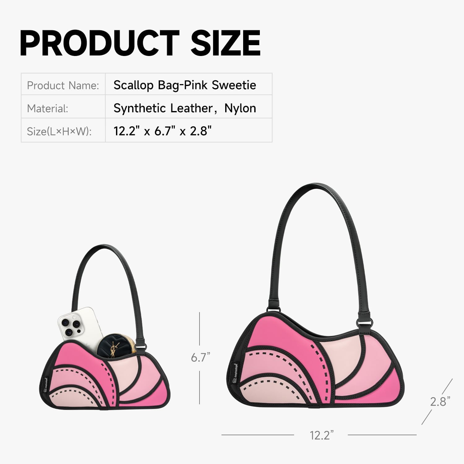 2D Cool Cartoon Tote Bag (Scallop) - Fun Pop Art Aesthetic, Cute Shoulder Bags for Women - Image 4