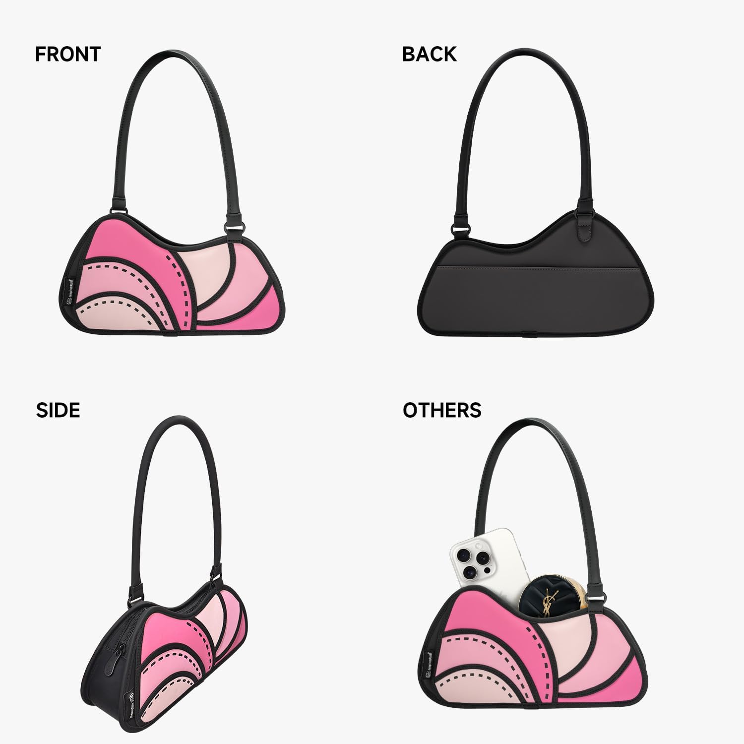 2D Cool Cartoon Tote Bag (Scallop) - Fun Pop Art Aesthetic, Cute Shoulder Bags for Women - Image 5