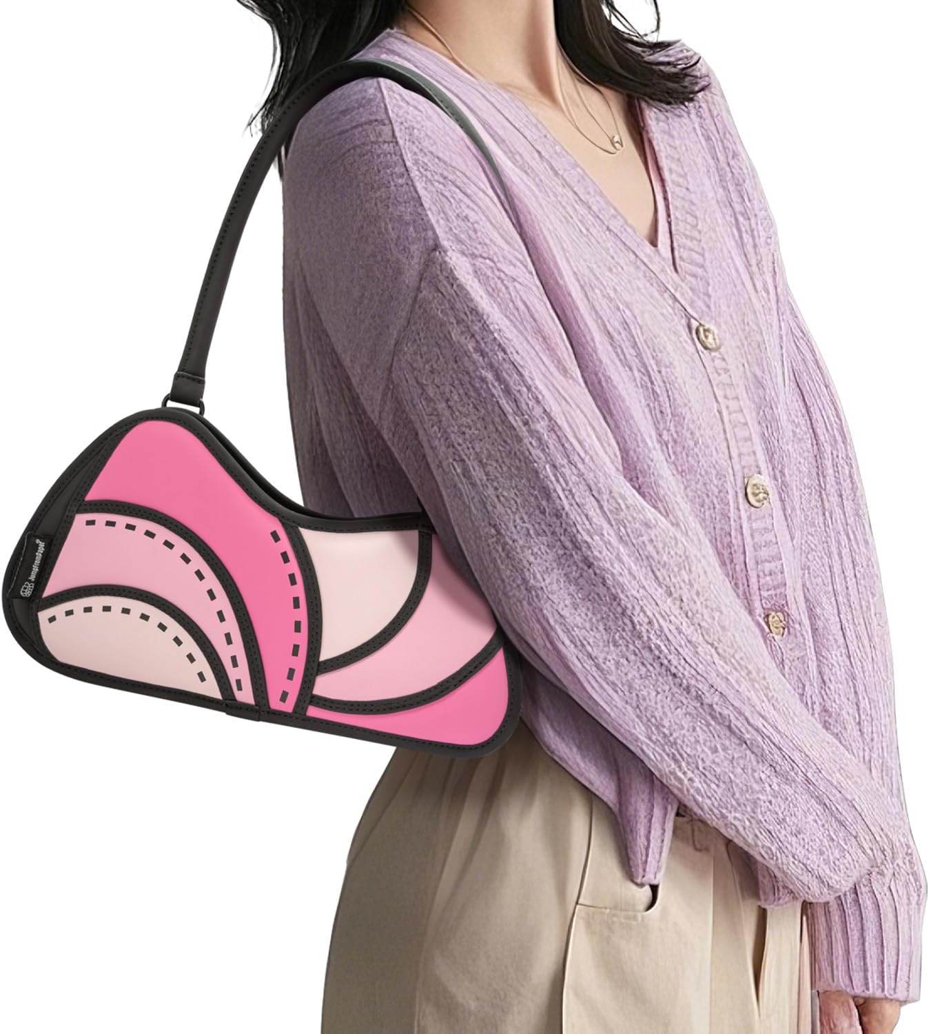 2D Cool Cartoon Tote Bag (Scallop) - Fun Pop Art Aesthetic, Cute Shoulder Bags for Women - Image 2