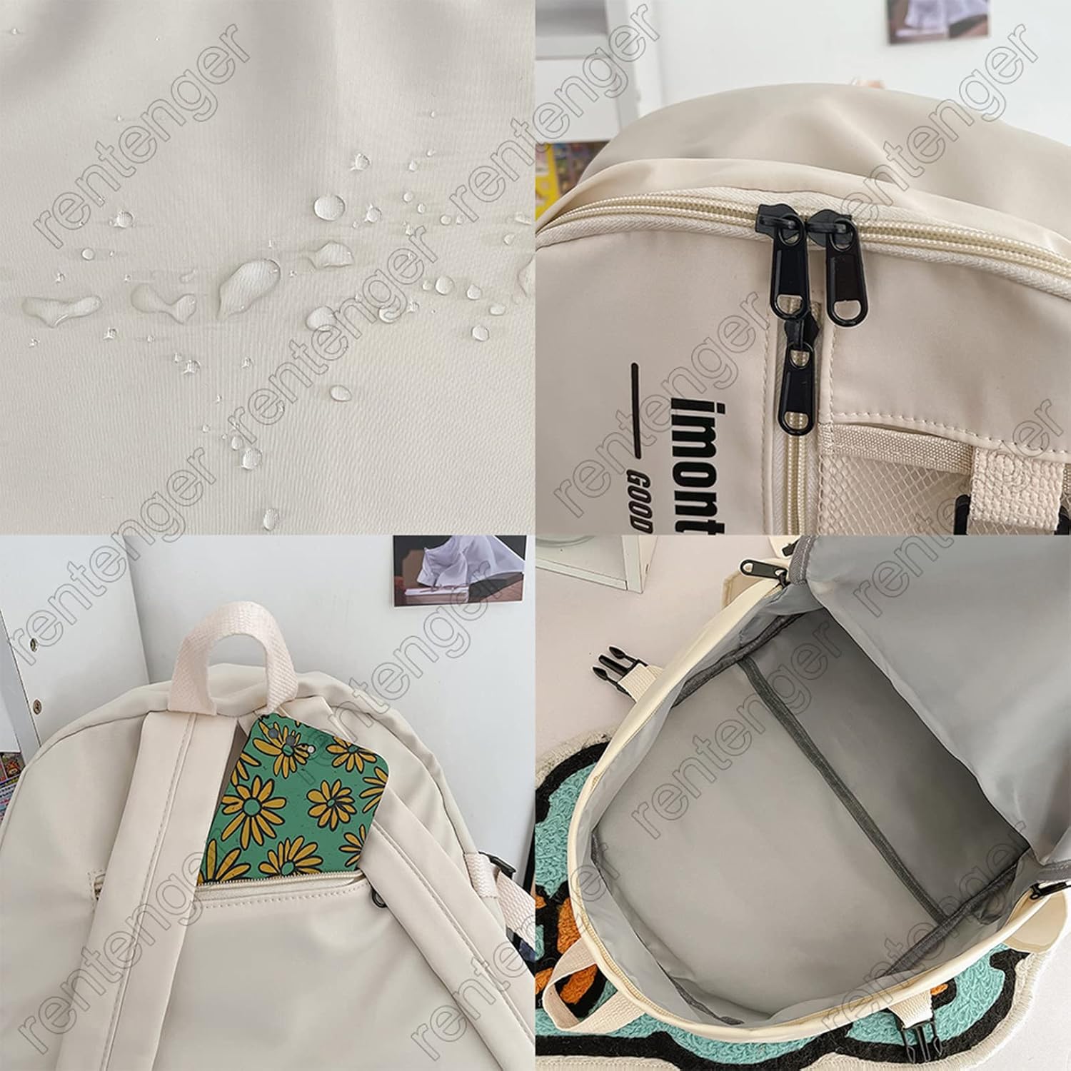 Bopchk Cute Girl Waterproof Backpack Nylon School Bag Kawaii Female Laptop Bag Women College Student Mesh Backpack Fashion - Image 2