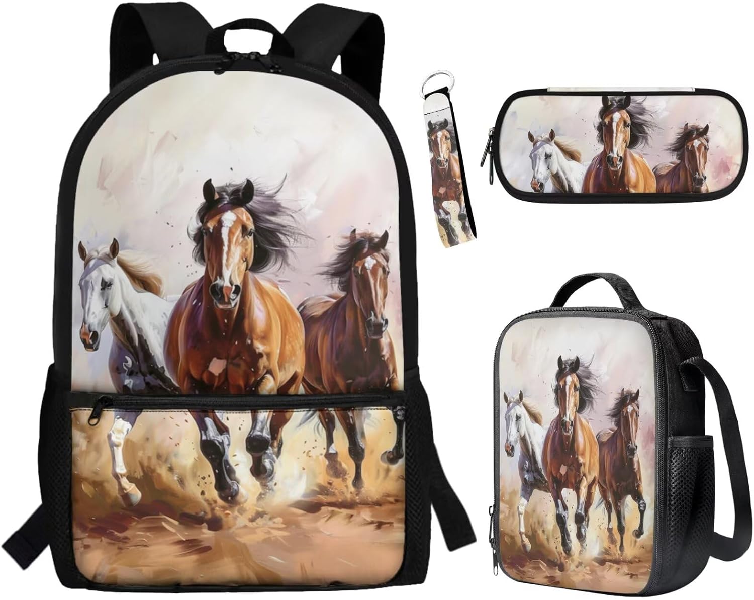 BYCHECAR Axolotl Backpack for Girls 10-12 with Lunchbox Lovely Kids Backpack Portable Lunch Bag Pencil Case Keychain Set Strawberry Pink Daypack Lunch Box Pen Bag Key Chain for Hiking - Image 13