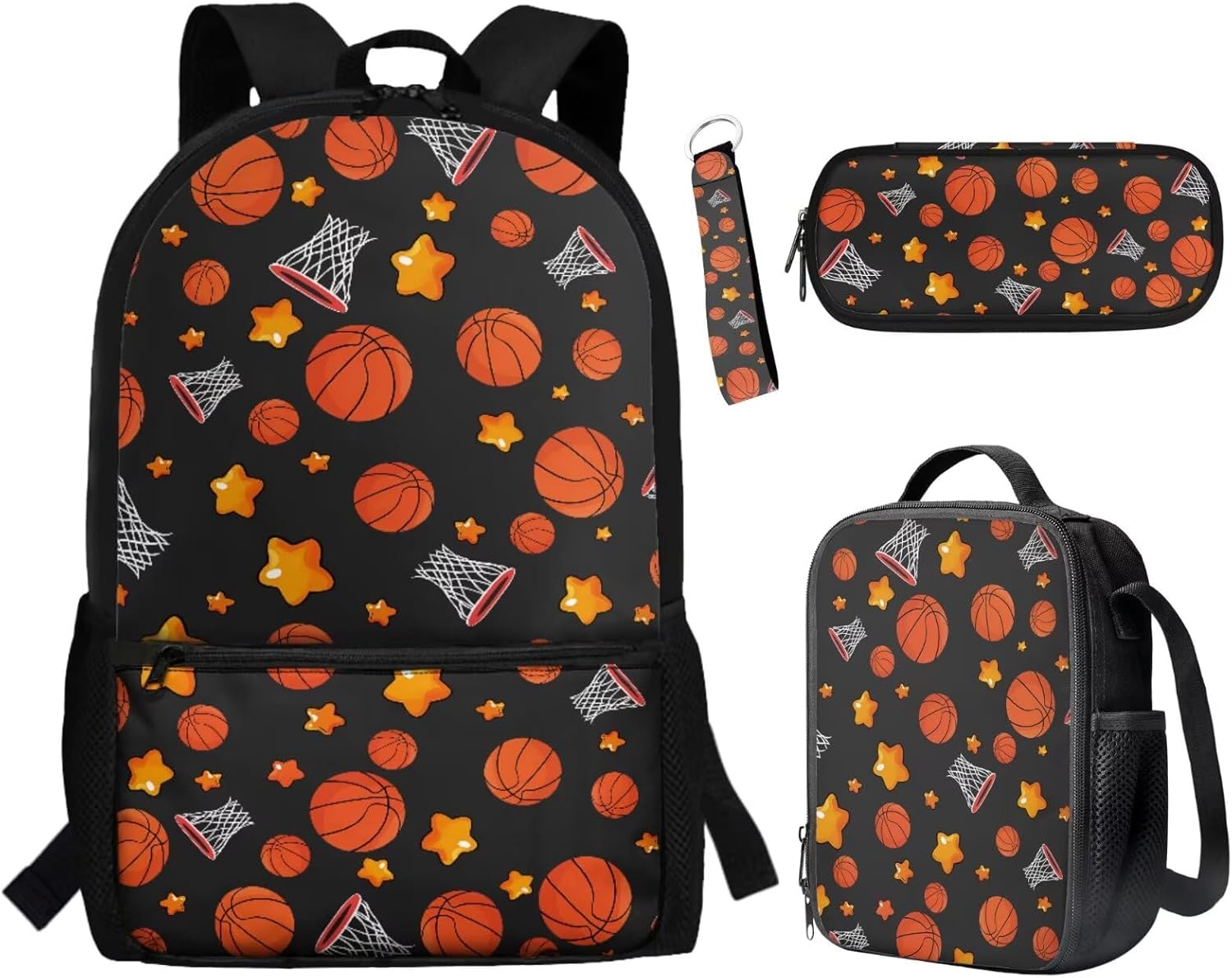 BYCHECAR Axolotl Backpack for Girls 10-12 with Lunchbox Lovely Kids Backpack Portable Lunch Bag Pencil Case Keychain Set Strawberry Pink Daypack Lunch Box Pen Bag Key Chain for Hiking - Image 27