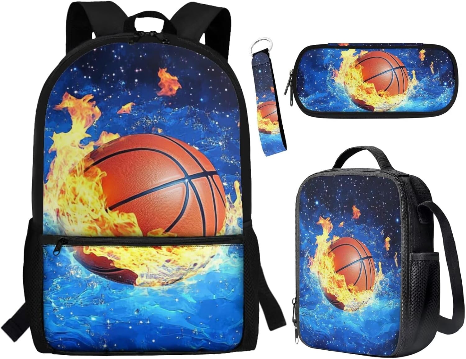 BYCHECAR Axolotl Backpack for Girls 10-12 with Lunchbox Lovely Kids Backpack Portable Lunch Bag Pencil Case Keychain Set Strawberry Pink Daypack Lunch Box Pen Bag Key Chain for Hiking - Image 16