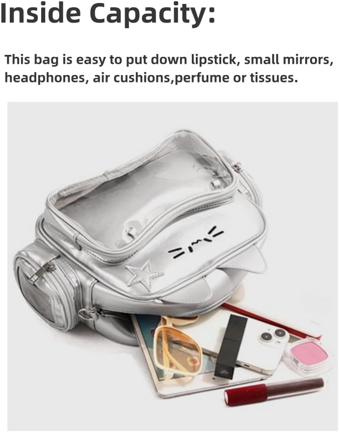 Cat Ita Bag Pin Display Backpack for School PU Leather Preppy Backpack for Girls Y2k Aesthetic Single Shoulder Bag - Image 6