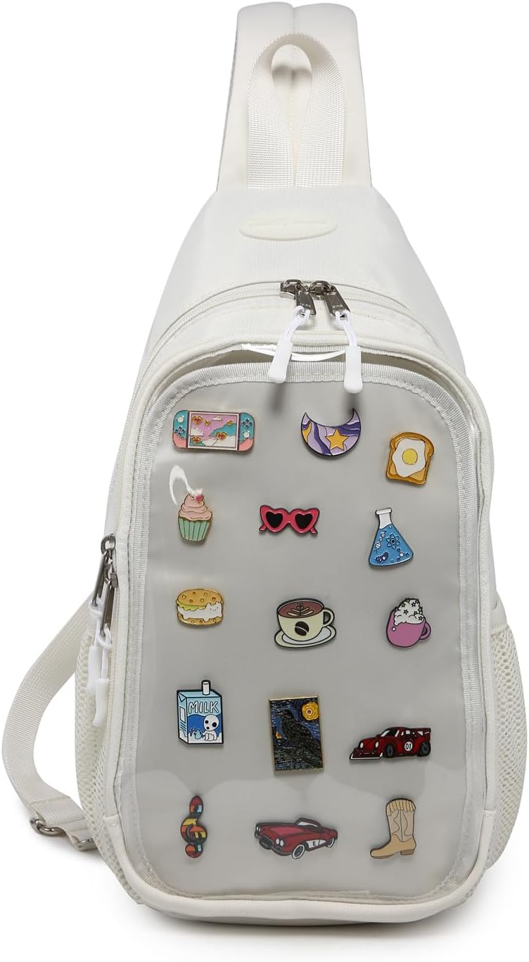 CHERRY SAUCE Kawaii Oxford Ita Bag Pin Display Chest Pack Shoulder Bag Sport Backpack Hiking Daypack - Image 8