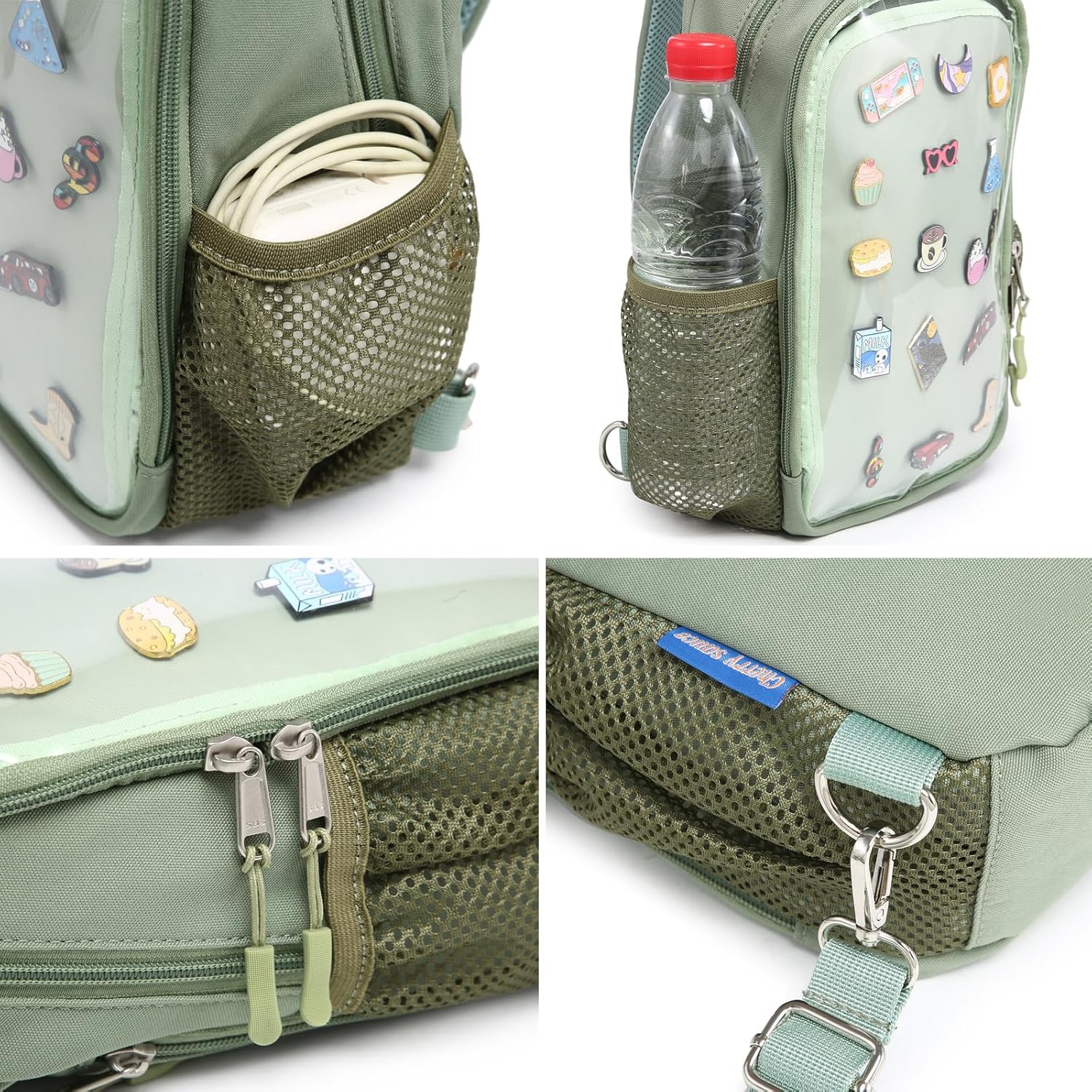 CHERRY SAUCE Kawaii Oxford Ita Bag Pin Display Chest Pack Shoulder Bag Sport Backpack Hiking Daypack - Image 6