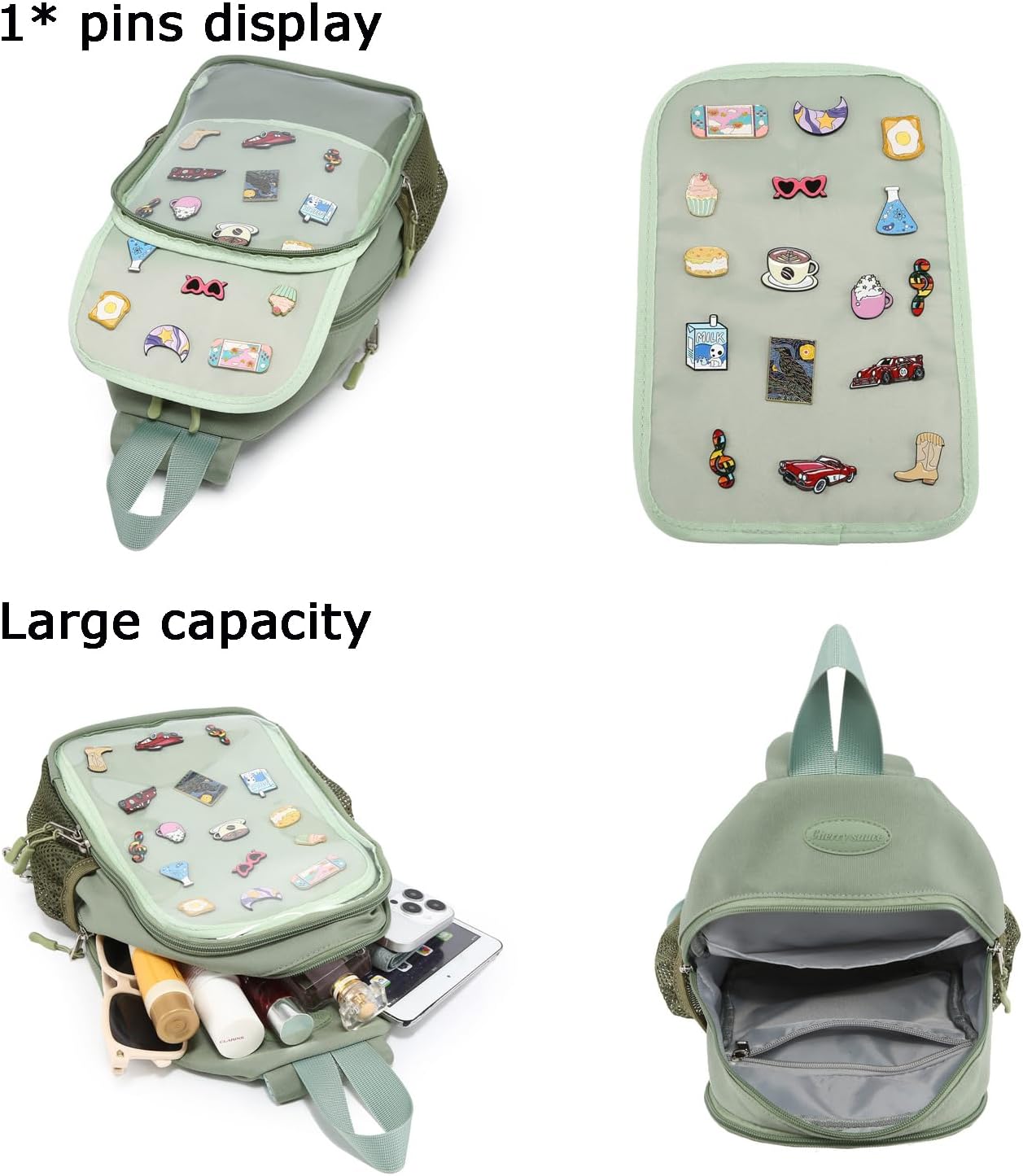 CHERRY SAUCE Kawaii Oxford Ita Bag Pin Display Chest Pack Shoulder Bag Sport Backpack Hiking Daypack - Image 5