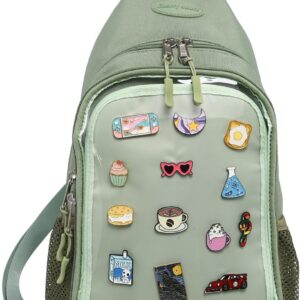 CHERRY SAUCE Kawaii Oxford Ita Bag Pin Display Chest Pack Shoulder Bag Sport Backpack Hiking Daypack