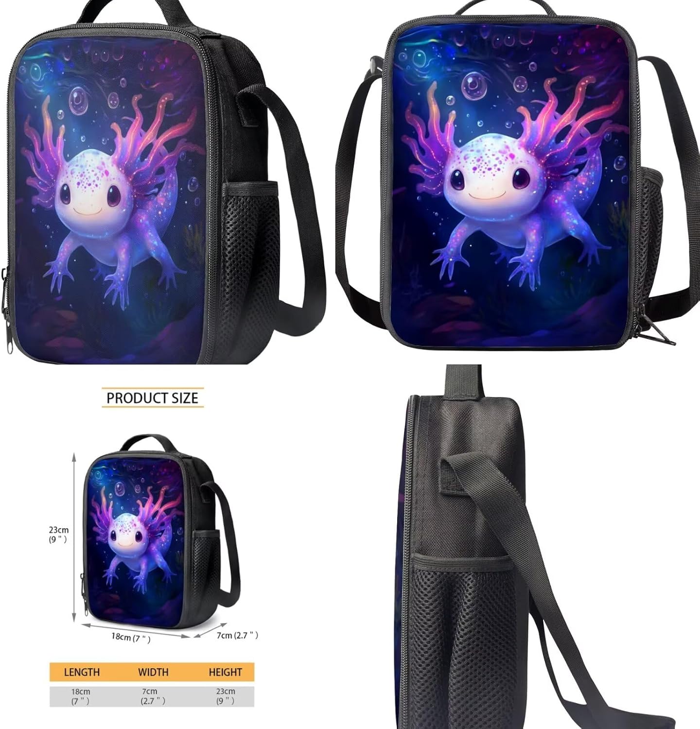 COEQINE Girls Backpack with Water Bottle Cat Listen To Music Pattern Kawaii Lunch Bag for Kids School Backpacks Pencil Case Sleeve Kindergarten 17 Inch Bookbag Elementary 4 Pcs - Image 3