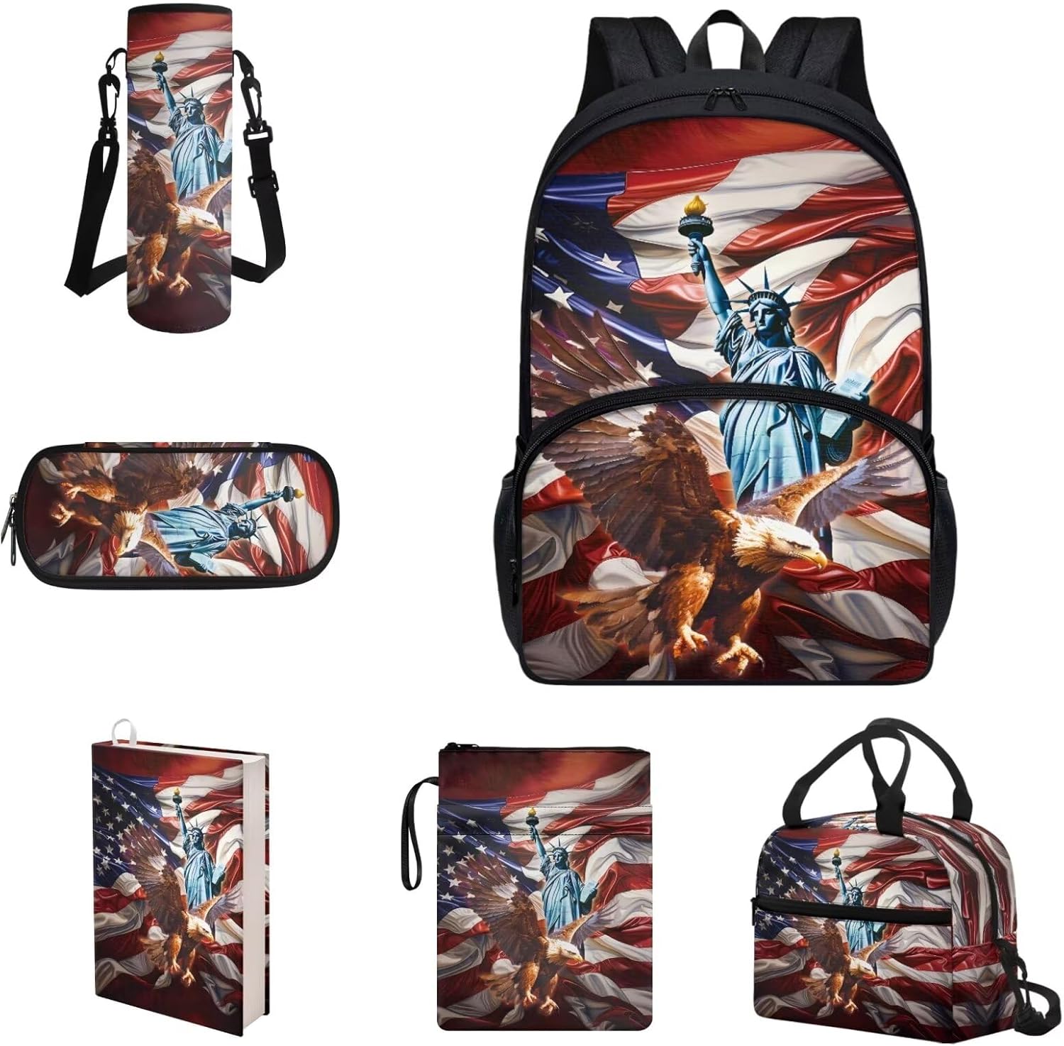 COEQINE Kawaii Axolotl Moon Backpack Set for Kids Girls Toddler Kidergarten Lunch Box Kids Bookbag With Large Pencil Case And Insulation Water Bottle Case Strap Elastic Book Sleeves 6 Pcs - Image 28