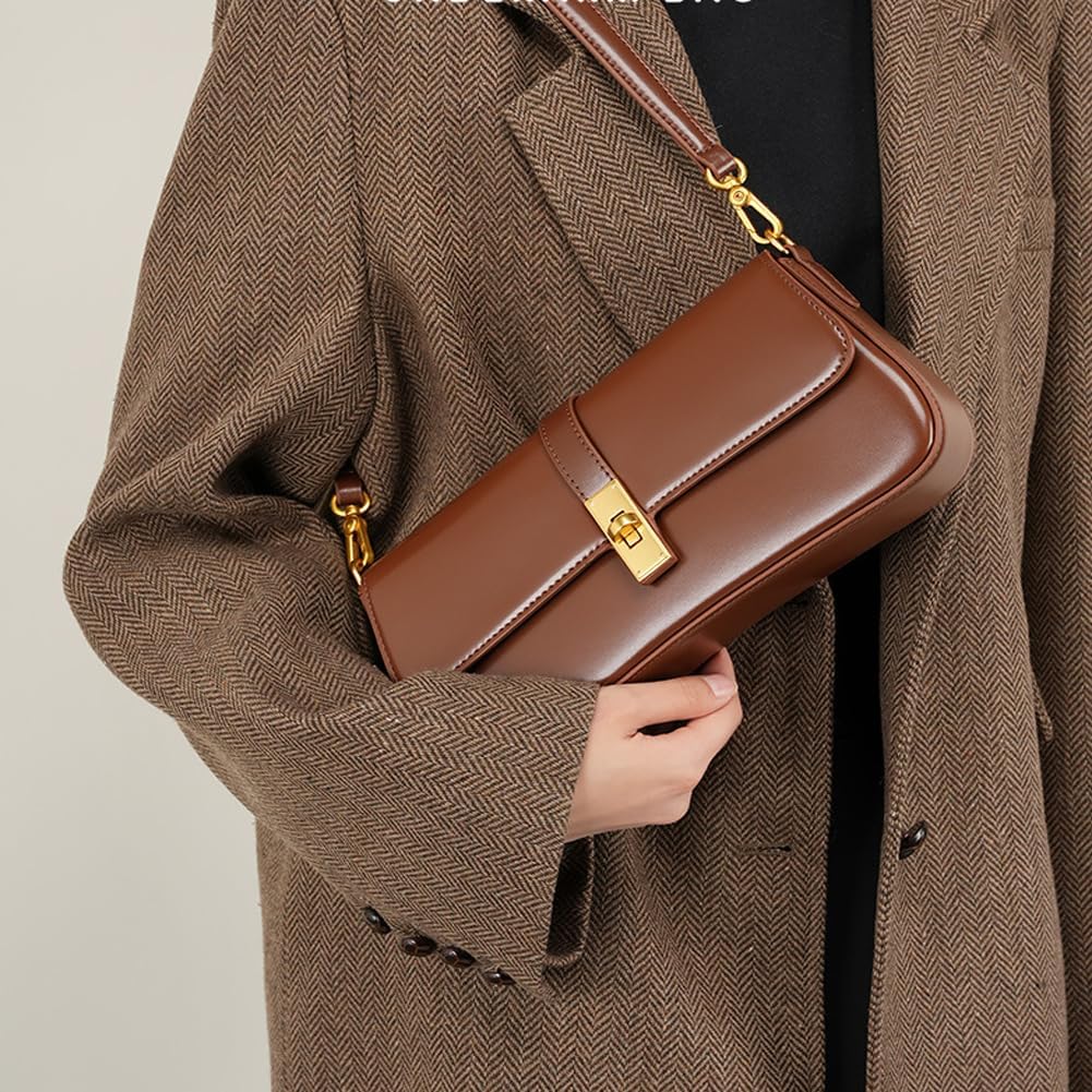 Cowhide armpit women's bag versatile single shoulder crossbody bag size 12 * 5 * 6cm - Image 2