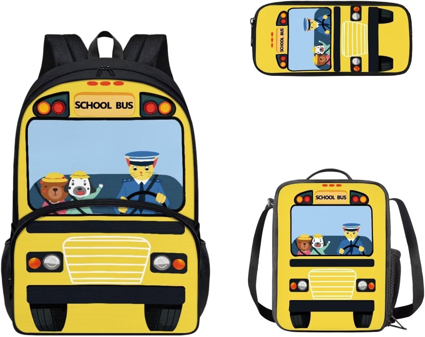 Cozeyat Kawaii Dog School Backpack Girls Set Bookbag with Lunch Bag & Pencil Case Pink Donuts Bookbags Middle Elementary Preschool Kindergarten School Supplies for Kids - Image 29