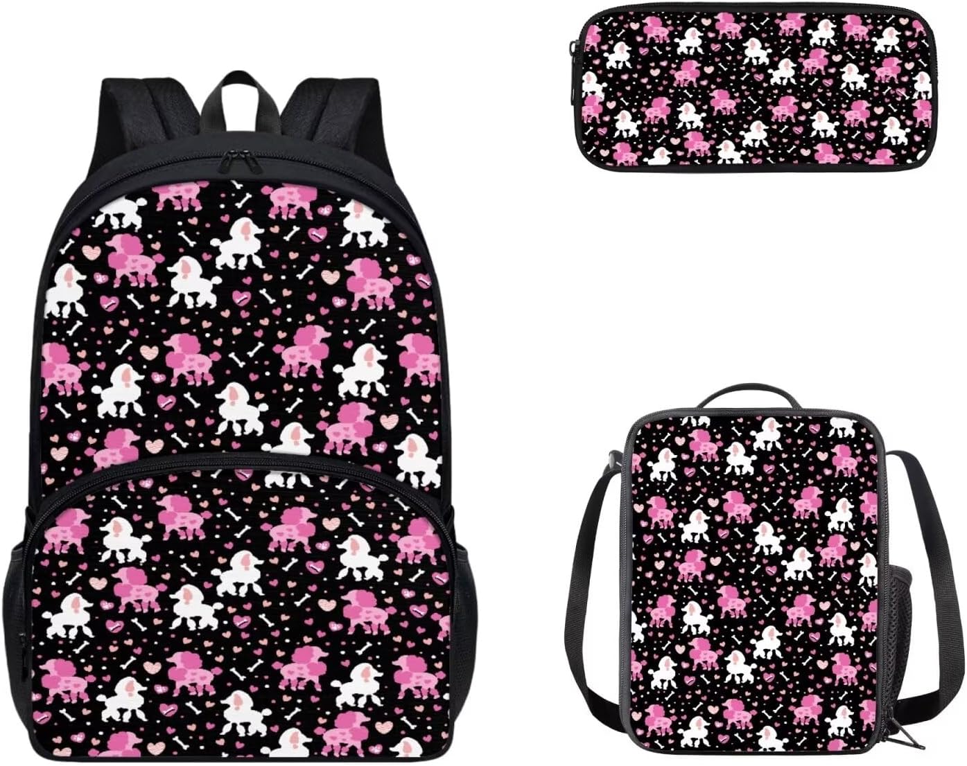 Cozeyat Kawaii Dog School Backpack Girls Set Bookbag with Lunch Bag & Pencil Case Pink Donuts Bookbags Middle Elementary Preschool Kindergarten School Supplies for Kids - Image 22
