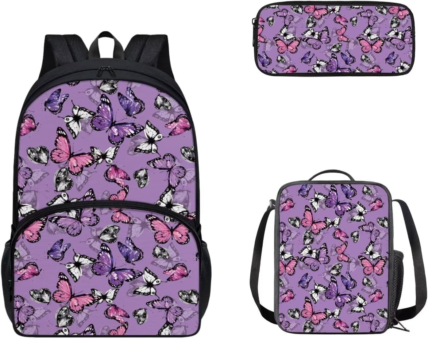 Cozeyat Kawaii Dog School Backpack Girls Set Bookbag with Lunch Bag & Pencil Case Pink Donuts Bookbags Middle Elementary Preschool Kindergarten School Supplies for Kids - Image 9