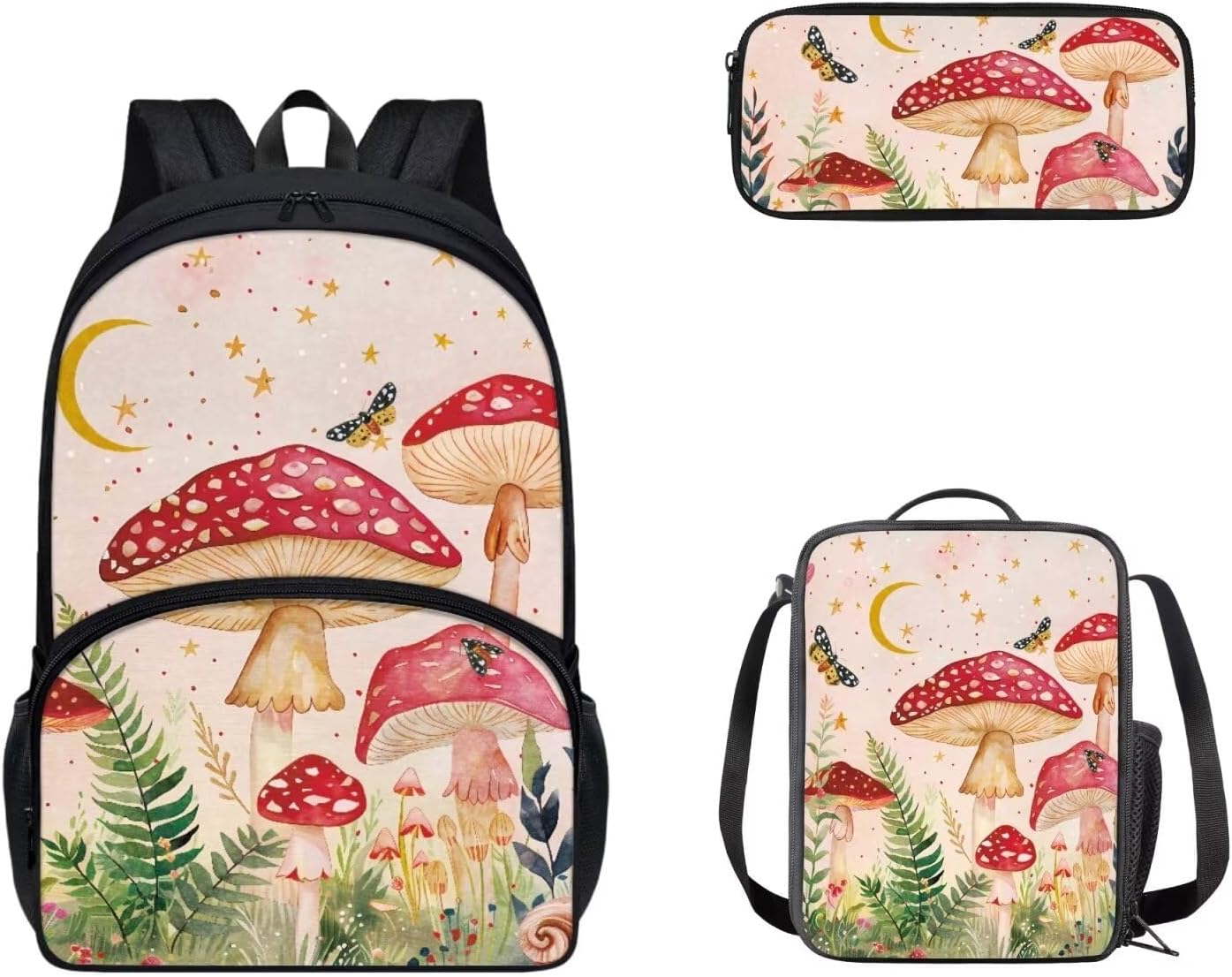 Cozeyat Kawaii Dog School Backpack Girls Set Bookbag with Lunch Bag & Pencil Case Pink Donuts Bookbags Middle Elementary Preschool Kindergarten School Supplies for Kids - Image 27