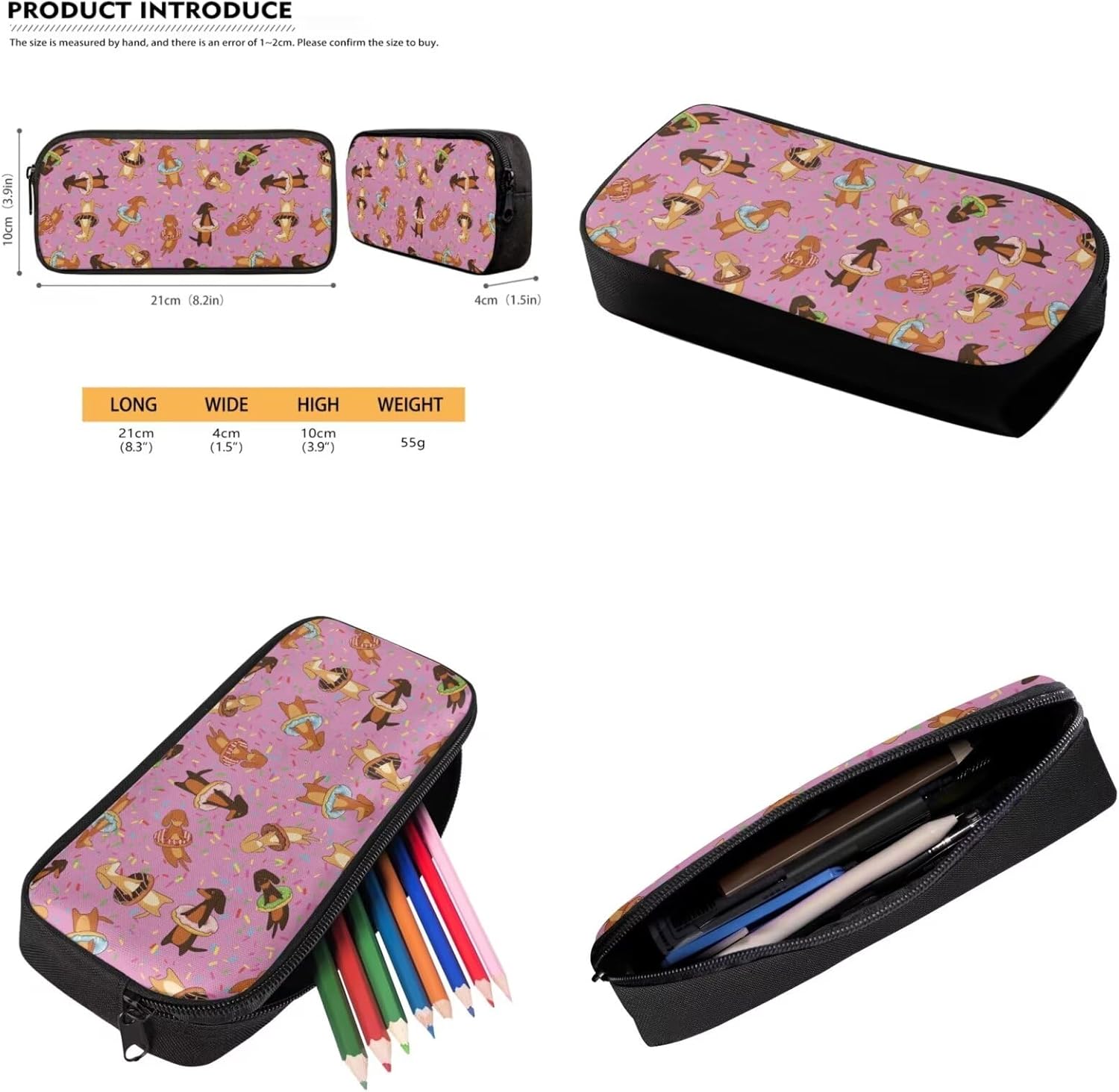 Cozeyat Kawaii Dog School Backpack Girls Set Bookbag with Lunch Bag & Pencil Case Pink Donuts Bookbags Middle Elementary Preschool Kindergarten School Supplies for Kids - Image 5