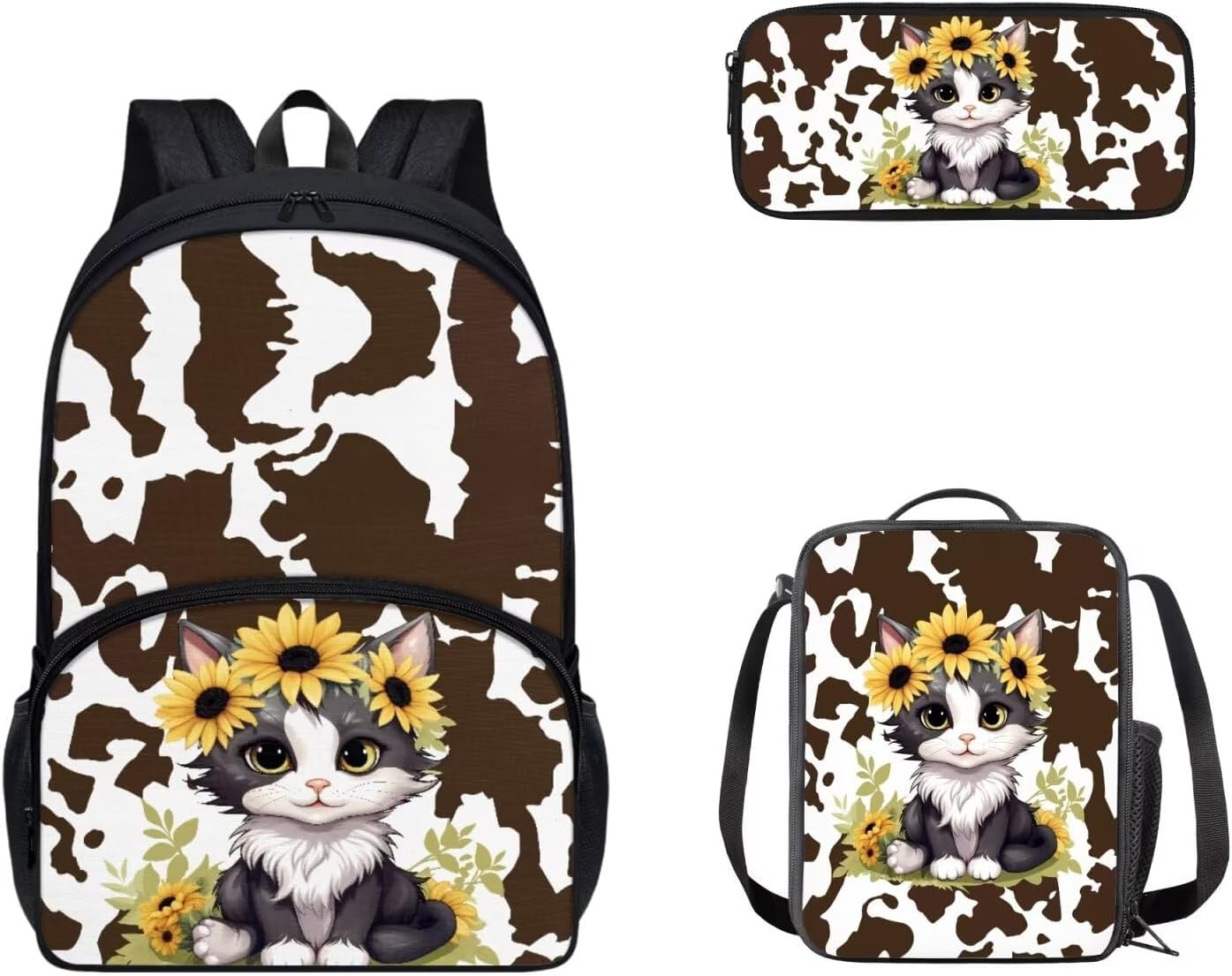 Cozeyat Kawaii Dog School Backpack Girls Set Bookbag with Lunch Bag & Pencil Case Pink Donuts Bookbags Middle Elementary Preschool Kindergarten School Supplies for Kids - Image 26