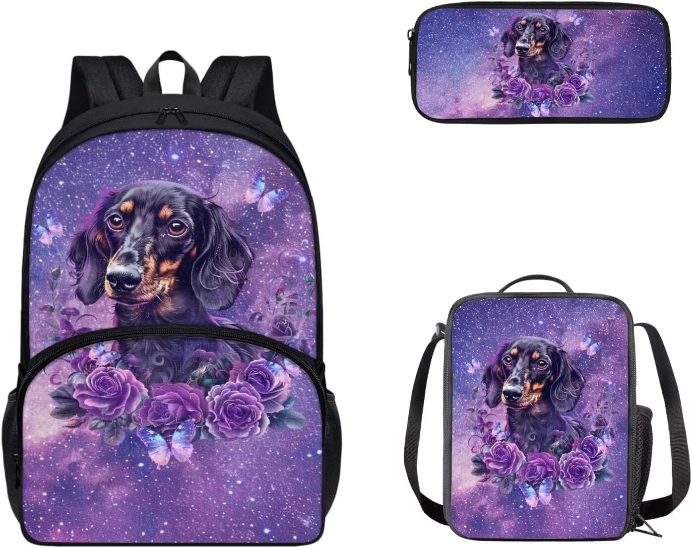 Cozeyat Kawaii Dog School Backpack Girls Set Bookbag with Lunch Bag & Pencil Case Pink Donuts Bookbags Middle Elementary Preschool Kindergarten School Supplies for Kids - Image 38