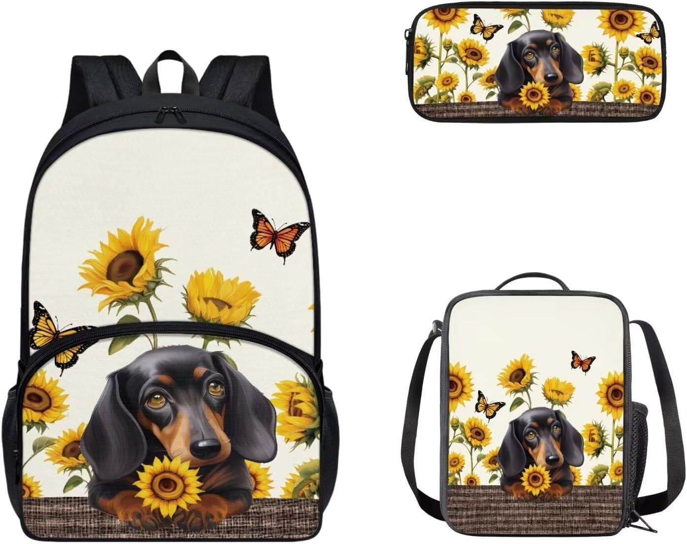 Cozeyat Kawaii Dog School Backpack Girls Set Bookbag with Lunch Bag & Pencil Case Pink Donuts Bookbags Middle Elementary Preschool Kindergarten School Supplies for Kids - Image 18