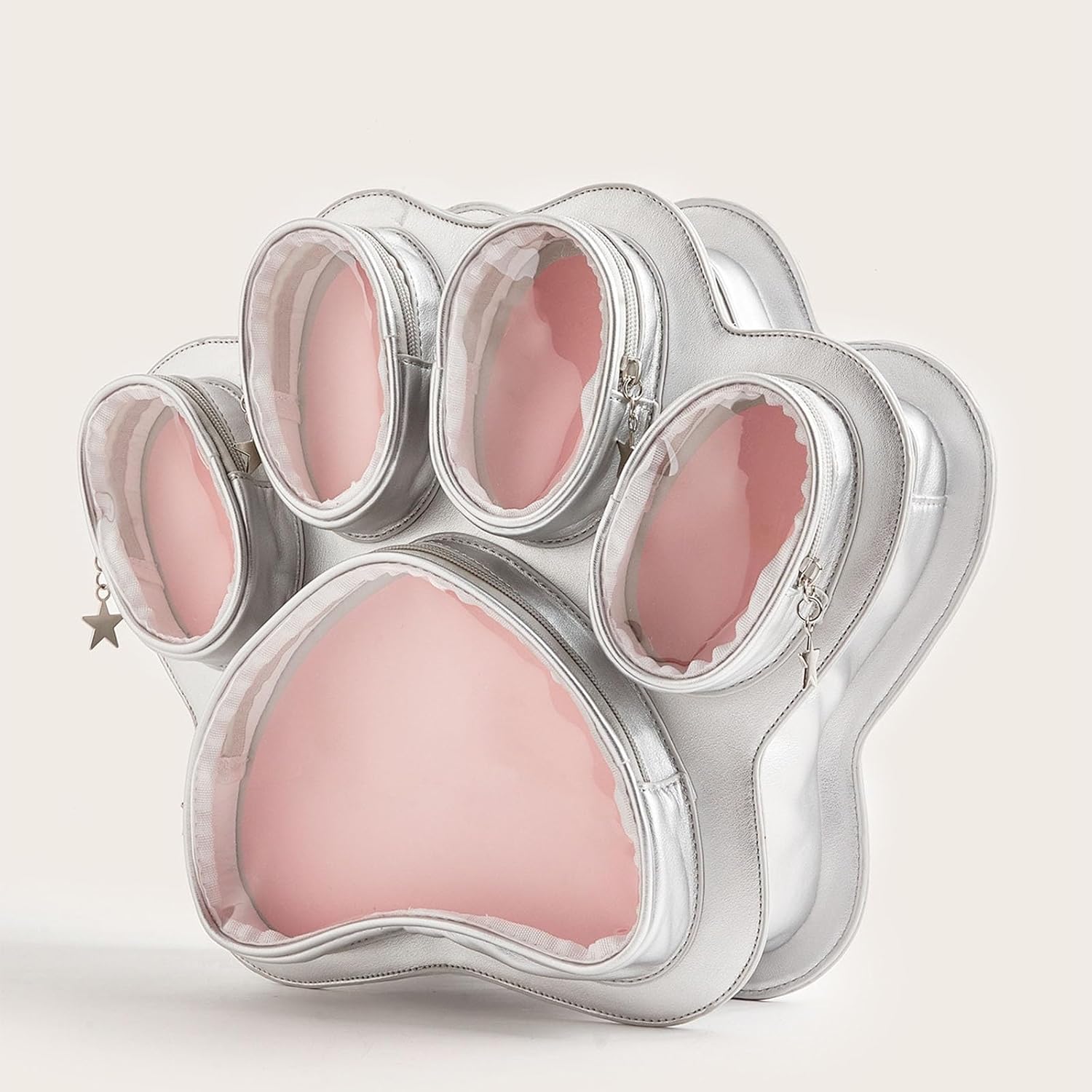 Cute Cat Paw Design Ita Bag Kawaii Pink Cat Ita Bag Y2k School Bag Backpack for Girl with Pin Doll Display for Cat Lover(E) - Image 6