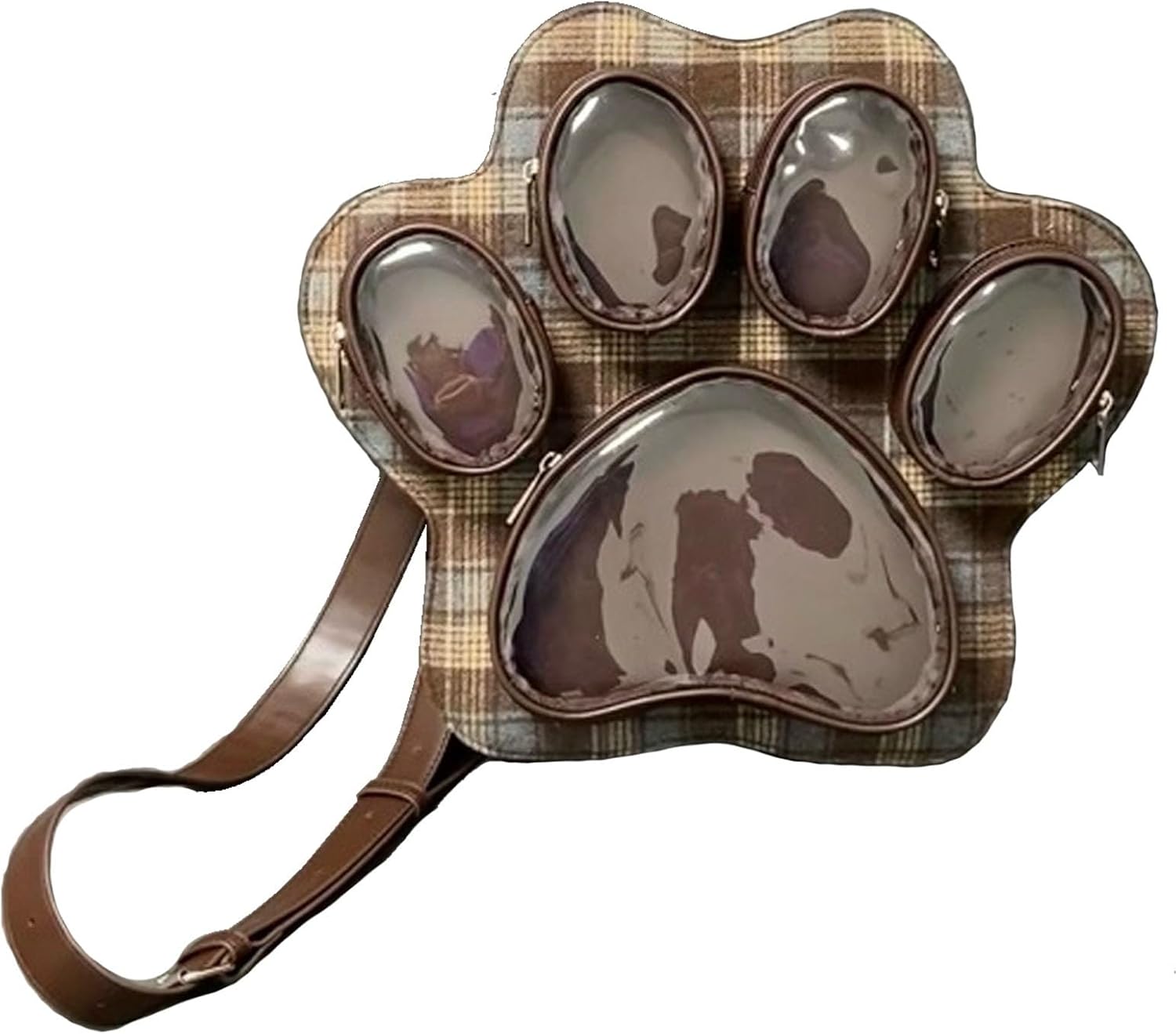 Cute Cat Paw Design Ita Bag Kawaii Pink Cat Ita Bag Y2k School Bag Backpack for Girl with Pin Doll Display for Cat Lover(E)