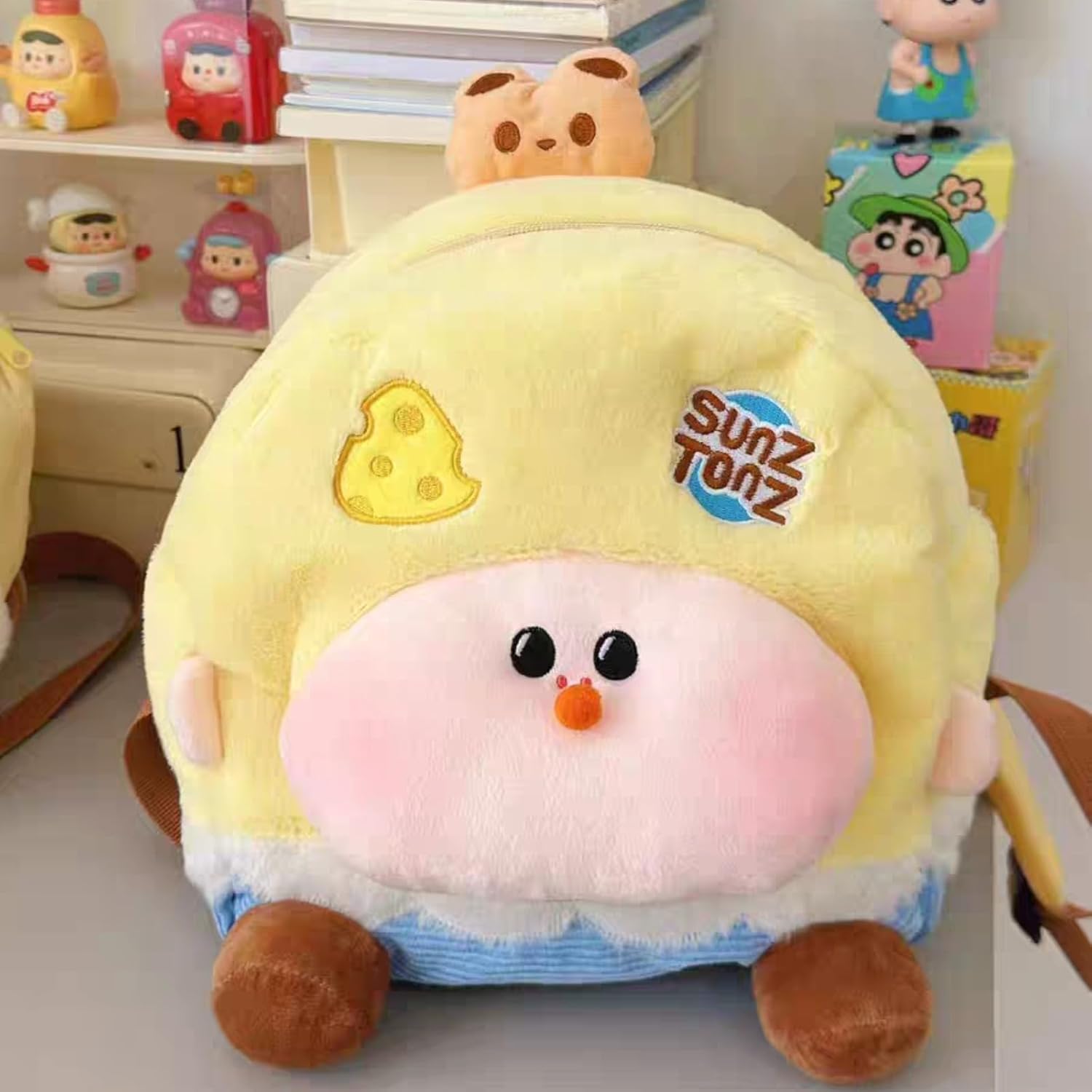 Cute Plush Anime Backpack for Women, Korean Fashion Soft Stuffed Animal Shoulder Bag with Star & Apple Details, Casual Bag for Daily Shopping Travel - Image 8