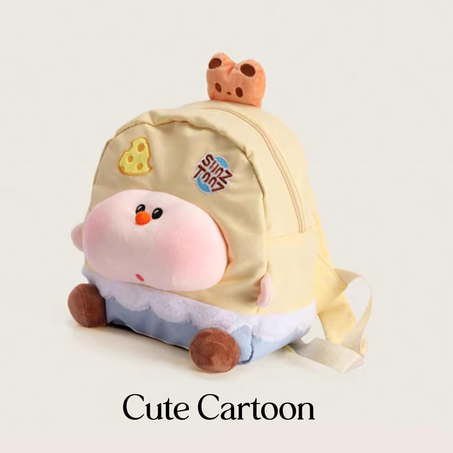 Cute Plush Anime Backpack for Women, Korean Fashion Soft Stuffed Animal Shoulder Bag with Star & Apple Details, Casual Bag for Daily Shopping Travel - Image 5