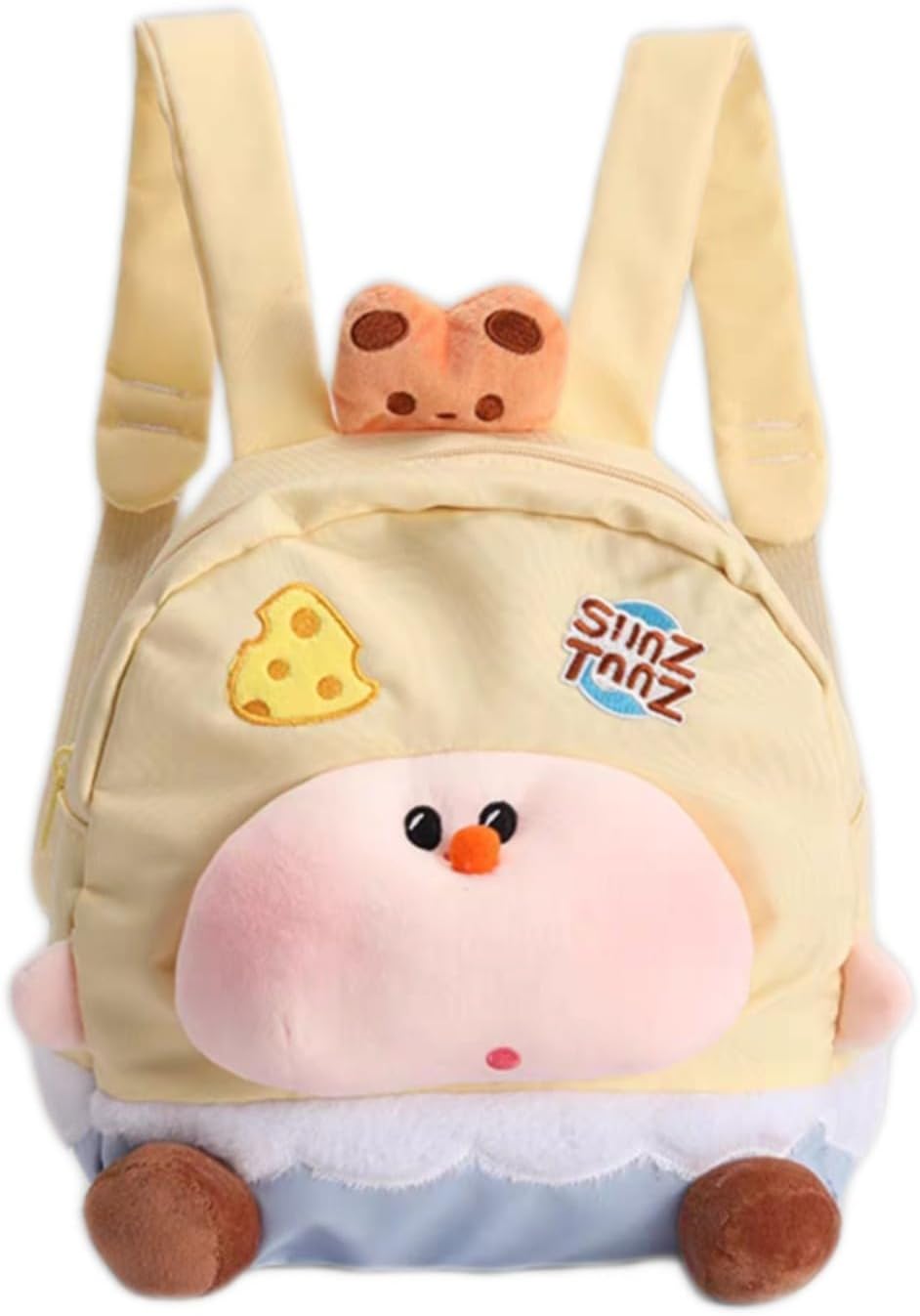 Cute Plush Anime Backpack for Women, Korean Fashion Soft Stuffed Animal Shoulder Bag with Star & Apple Details, Casual Bag for Daily Shopping Travel