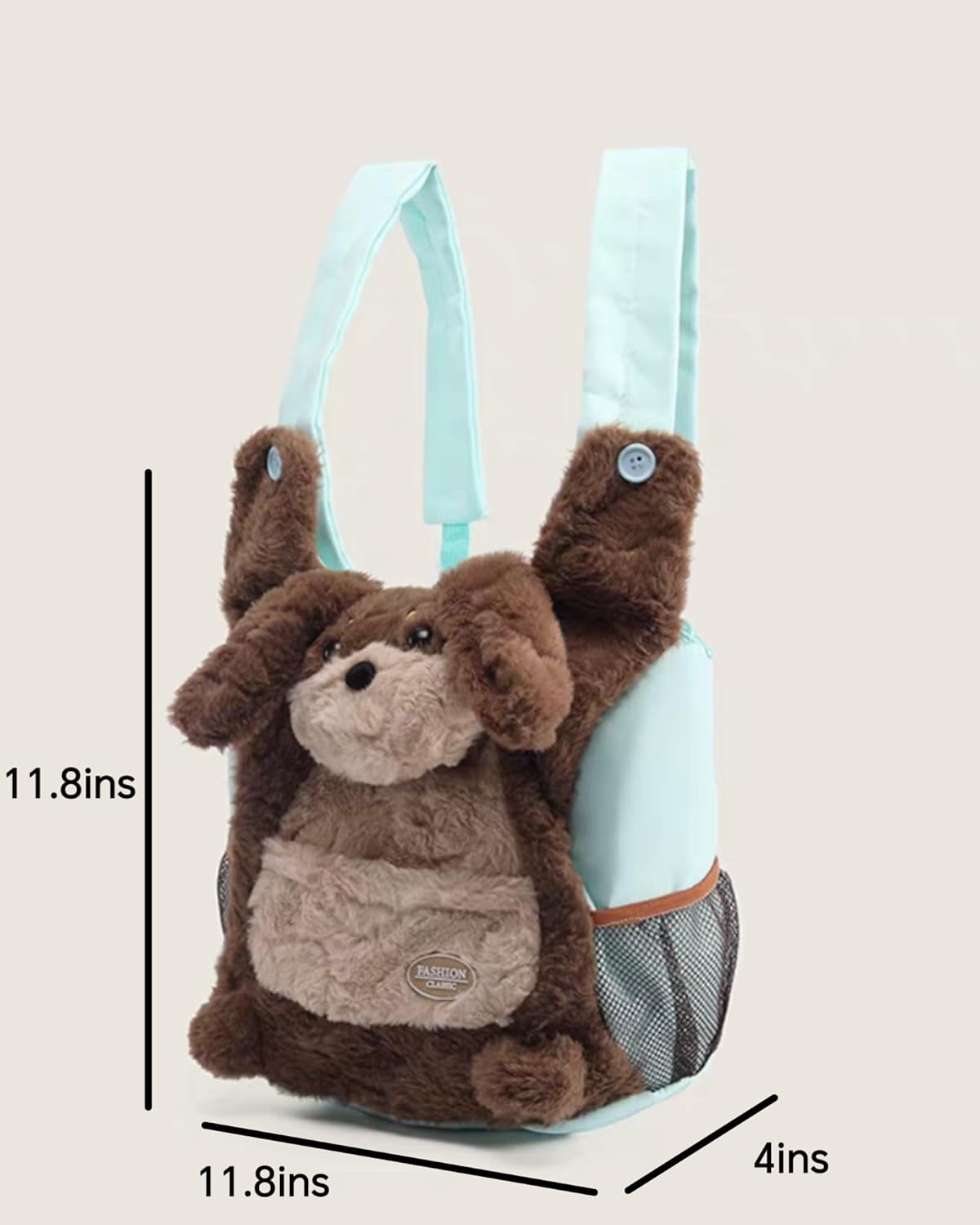 Cute Plush Dog Backpack for Women, Korean Fashion Stuffed Animal Shoulder Bag, Casual Bag for Daily Shopping Travel - Image 3