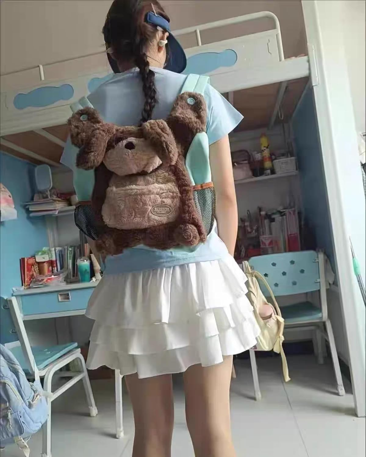 Cute Plush Dog Backpack for Women, Korean Fashion Stuffed Animal Shoulder Bag, Casual Bag for Daily Shopping Travel - Image 2