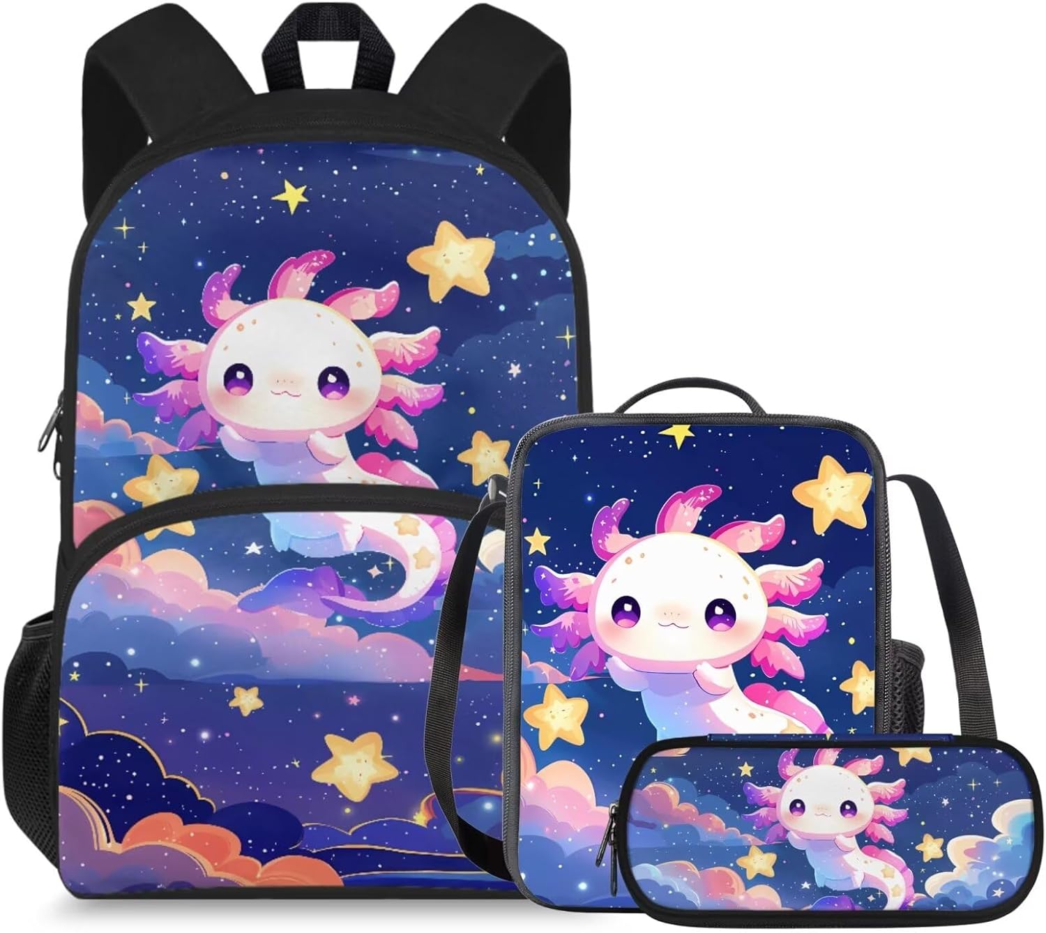 doginthehole Cute Owl Moon Backpack for Girls Kawaii Large Capacity Kids School Bag with Lunch Bag 3 Piece Lightweight Bookbag for Girls 7-8 for Elementary School Casual Travel Book Bags - Image 19