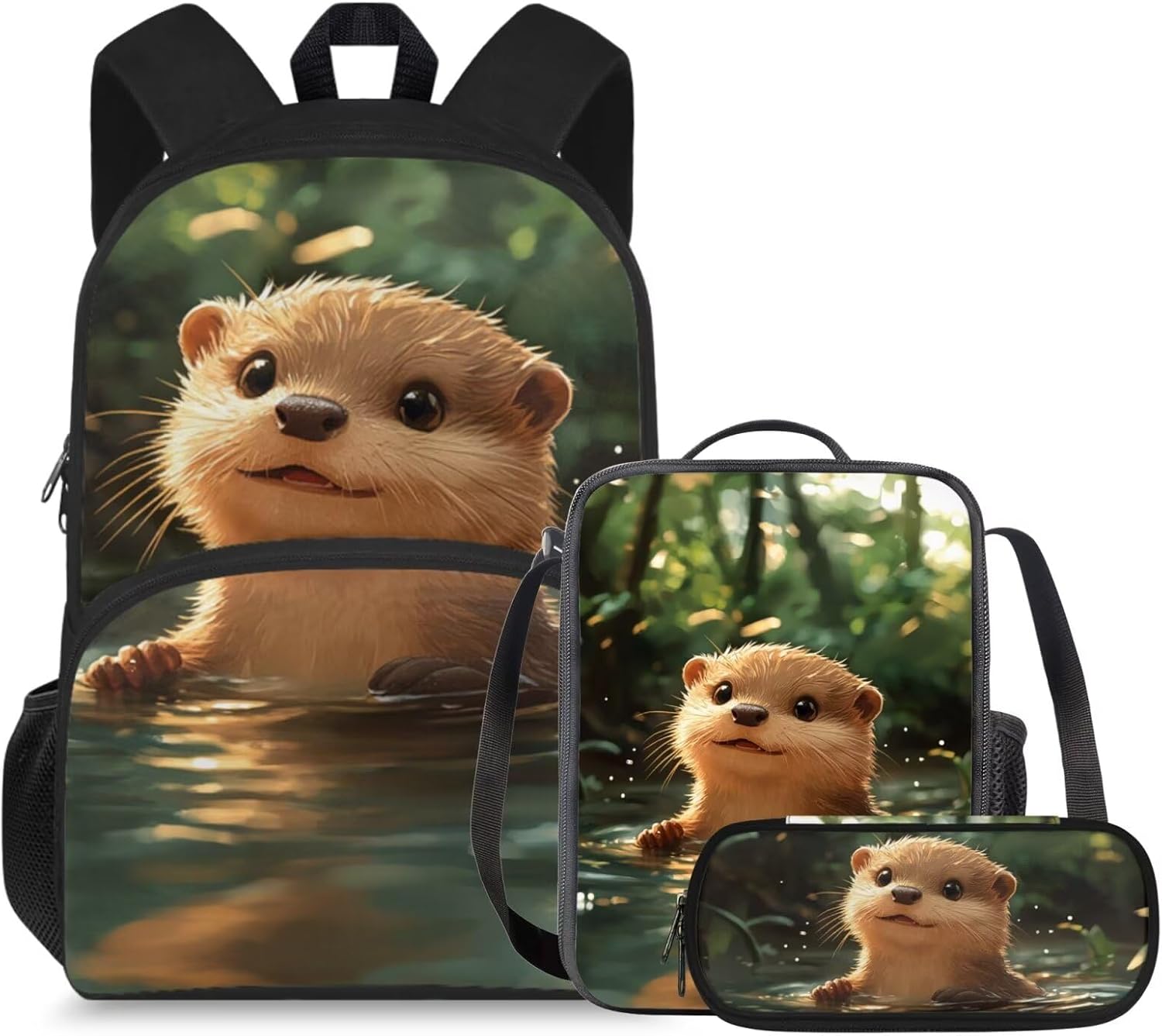 doginthehole Cute Owl Moon Backpack for Girls Kawaii Large Capacity Kids School Bag with Lunch Bag 3 Piece Lightweight Bookbag for Girls 7-8 for Elementary School Casual Travel Book Bags - Image 27