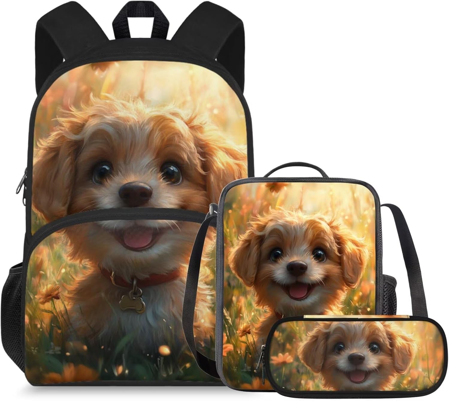 doginthehole Cute Owl Moon Backpack for Girls Kawaii Large Capacity Kids School Bag with Lunch Bag 3 Piece Lightweight Bookbag for Girls 7-8 for Elementary School Casual Travel Book Bags - Image 8