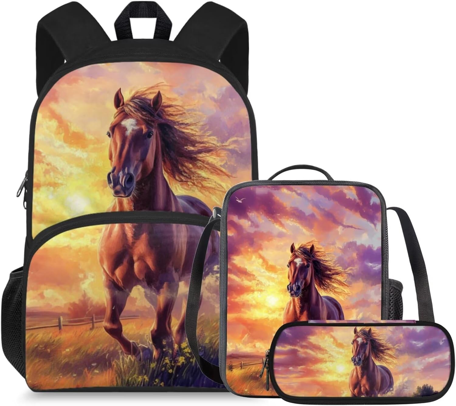 doginthehole Cute Owl Moon Backpack for Girls Kawaii Large Capacity Kids School Bag with Lunch Bag 3 Piece Lightweight Bookbag for Girls 7-8 for Elementary School Casual Travel Book Bags - Image 29