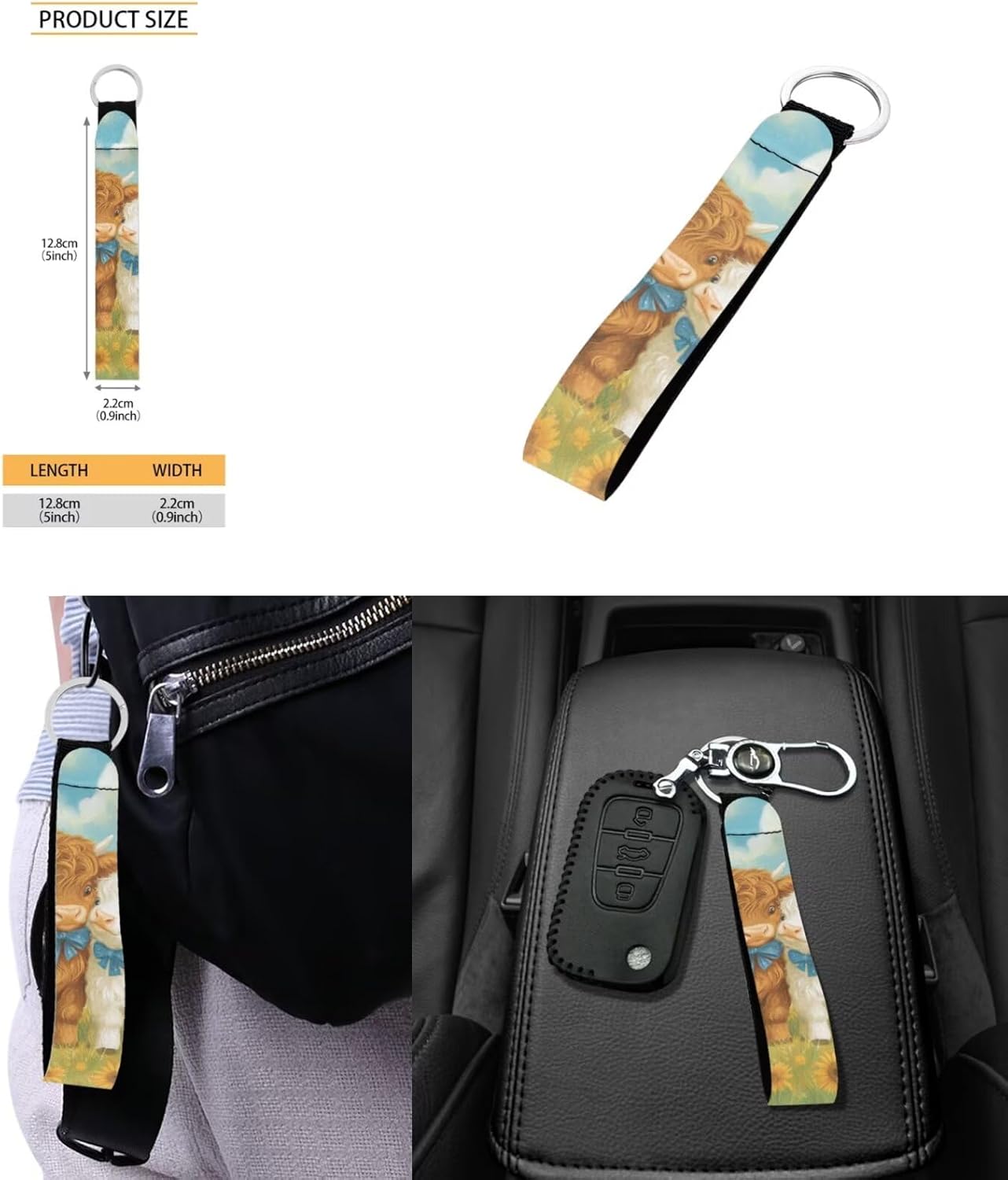 doginthehole Cute Yak Lambie School Backpack for Girls Kawaii Girls School Bag and Lunch Box 4-in-1 Lightweight Book Bags for Girls 8-12 for Preschool Elementary School Kids Bookbag Keychains - Image 4