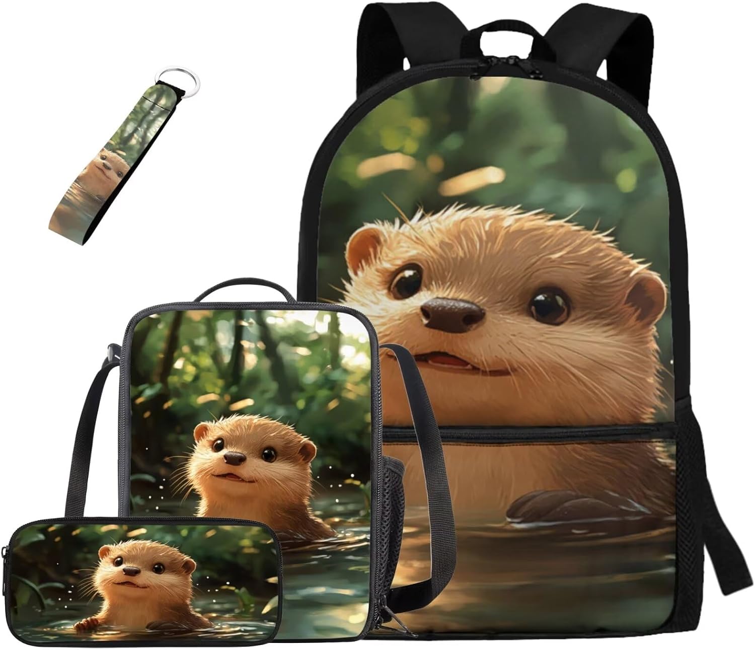 doginthehole Cute Yak Lambie School Backpack for Girls Kawaii Girls School Bag and Lunch Box 4-in-1 Lightweight Book Bags for Girls 8-12 for Preschool Elementary School Kids Bookbag Keychains - Image 16