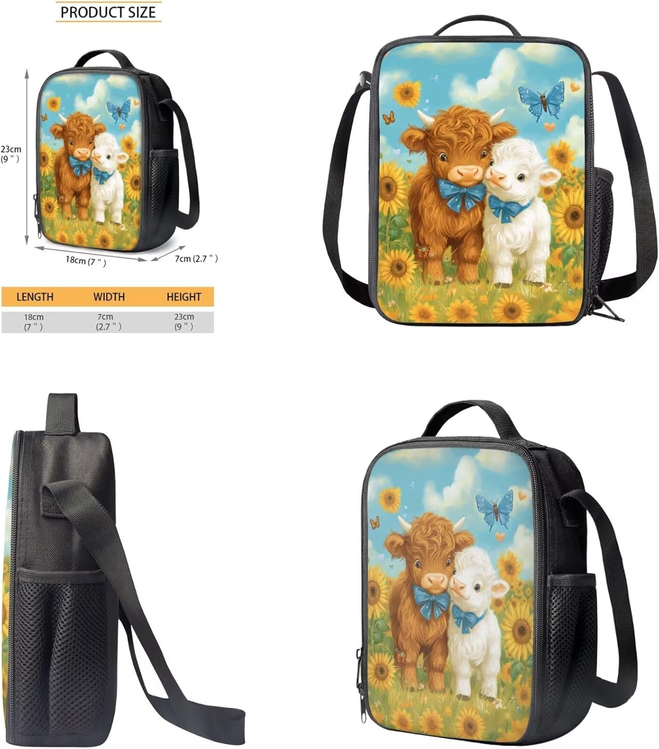 doginthehole Cute Yak Lambie School Backpack for Girls Kawaii Girls School Bag and Lunch Box 4-in-1 Lightweight Book Bags for Girls 8-12 for Preschool Elementary School Kids Bookbag Keychains - Image 2