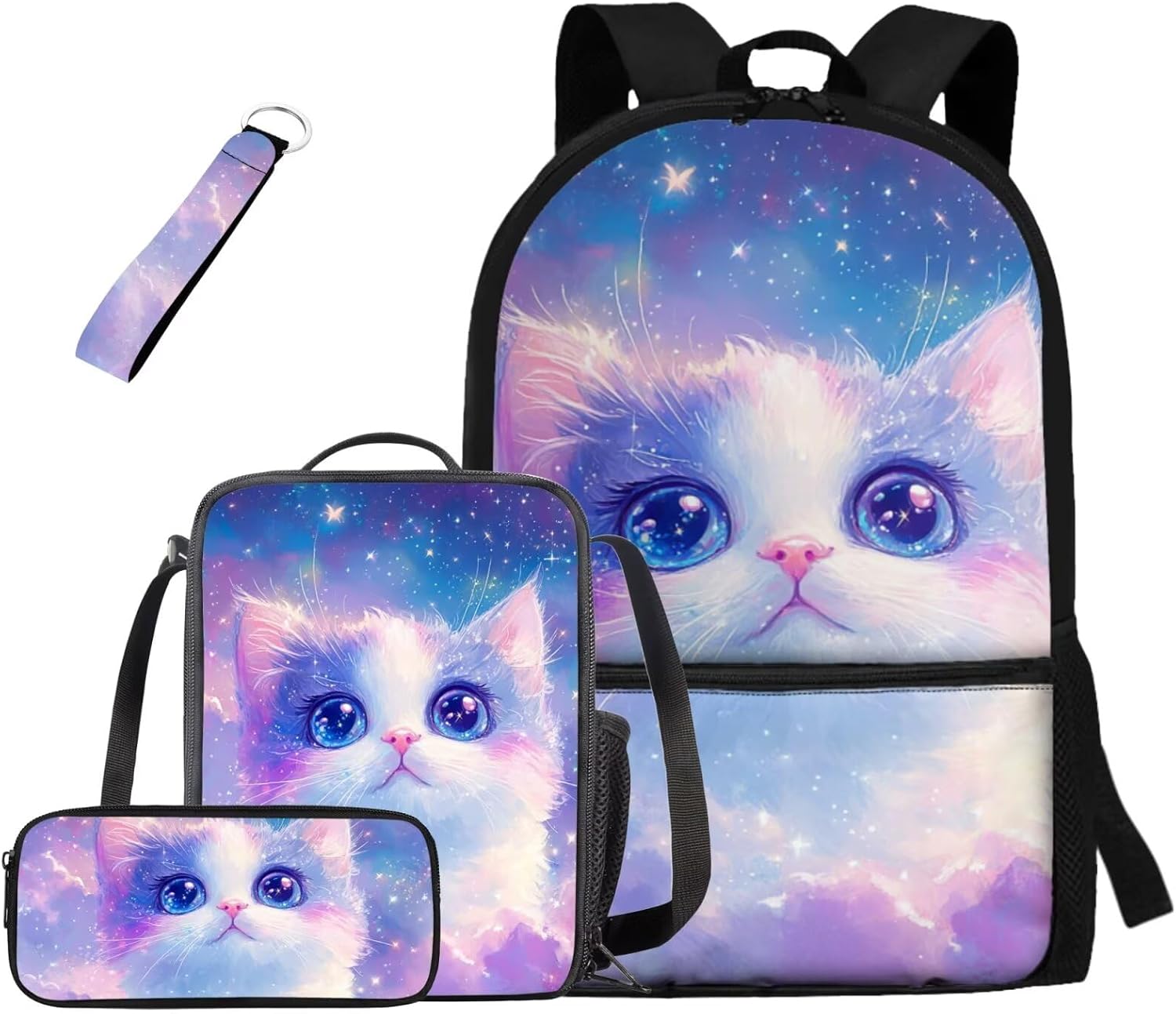 doginthehole Cute Yak Lambie School Backpack for Girls Kawaii Girls School Bag and Lunch Box 4-in-1 Lightweight Book Bags for Girls 8-12 for Preschool Elementary School Kids Bookbag Keychains - Image 29