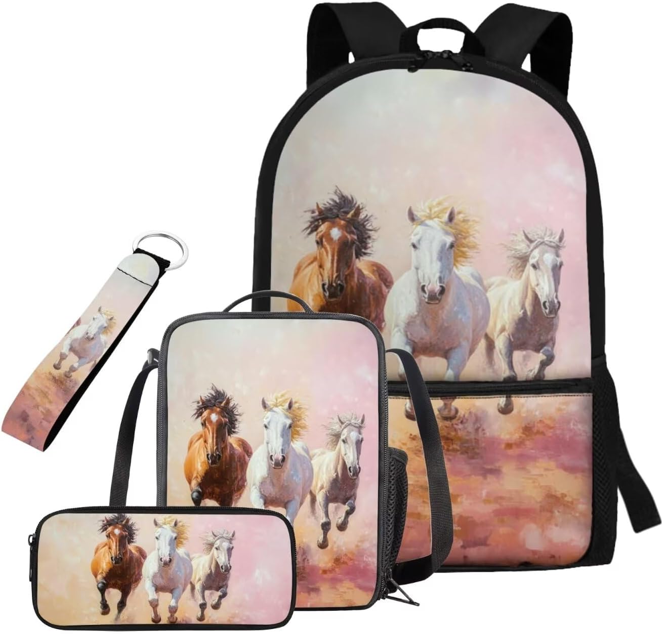 doginthehole Cute Yak Lambie School Backpack for Girls Kawaii Girls School Bag and Lunch Box 4-in-1 Lightweight Book Bags for Girls 8-12 for Preschool Elementary School Kids Bookbag Keychains - Image 13