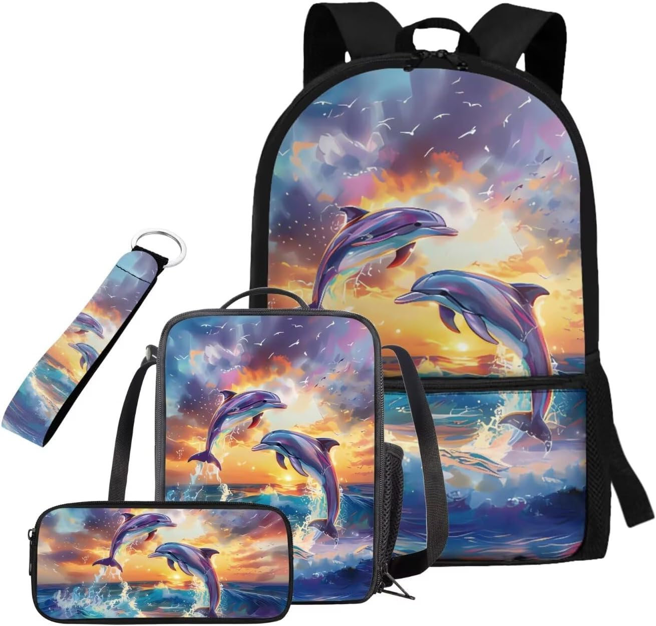 doginthehole Cute Yak Lambie School Backpack for Girls Kawaii Girls School Bag and Lunch Box 4-in-1 Lightweight Book Bags for Girls 8-12 for Preschool Elementary School Kids Bookbag Keychains - Image 15