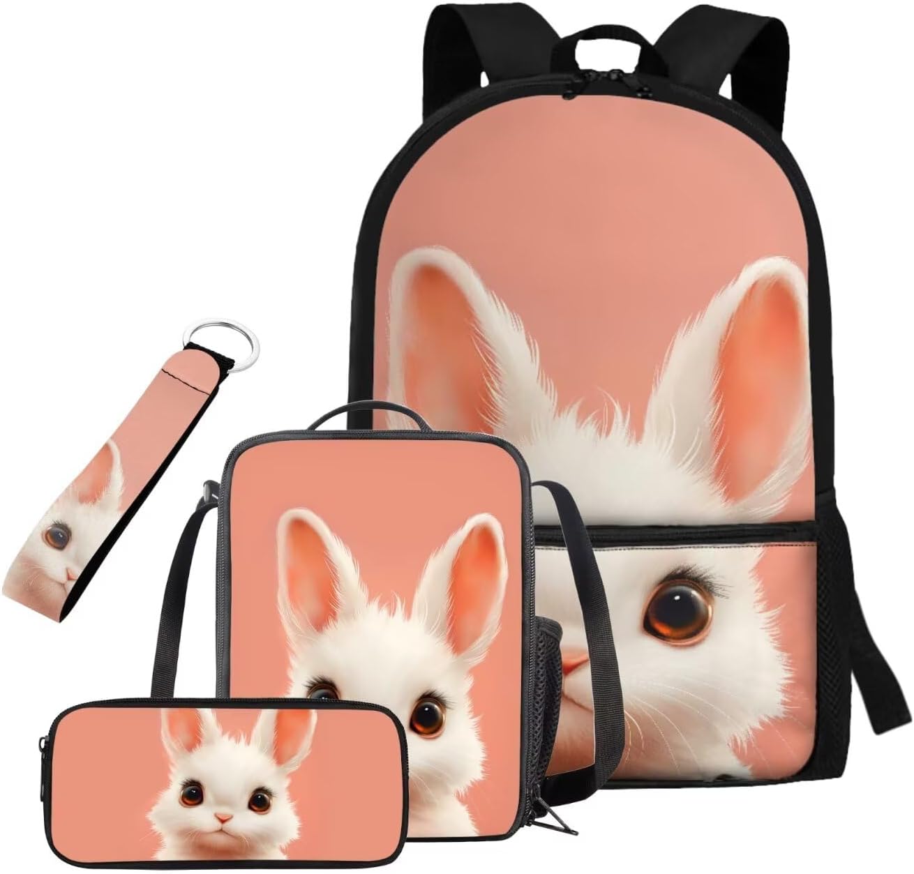 doginthehole Cute Yak Lambie School Backpack for Girls Kawaii Girls School Bag and Lunch Box 4-in-1 Lightweight Book Bags for Girls 8-12 for Preschool Elementary School Kids Bookbag Keychains - Image 34