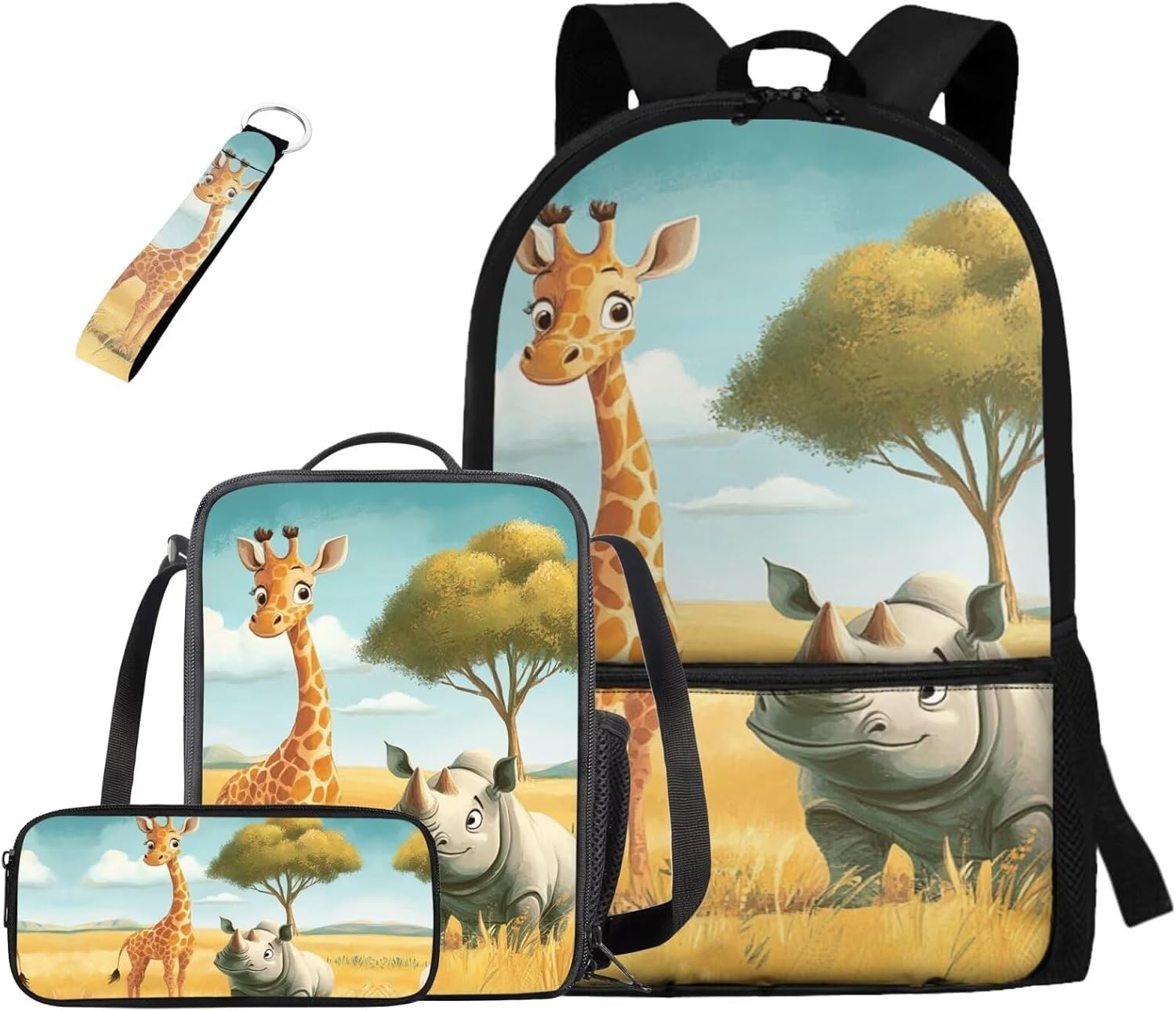 doginthehole Cute Yak Lambie School Backpack for Girls Kawaii Girls School Bag and Lunch Box 4-in-1 Lightweight Book Bags for Girls 8-12 for Preschool Elementary School Kids Bookbag Keychains - Image 25