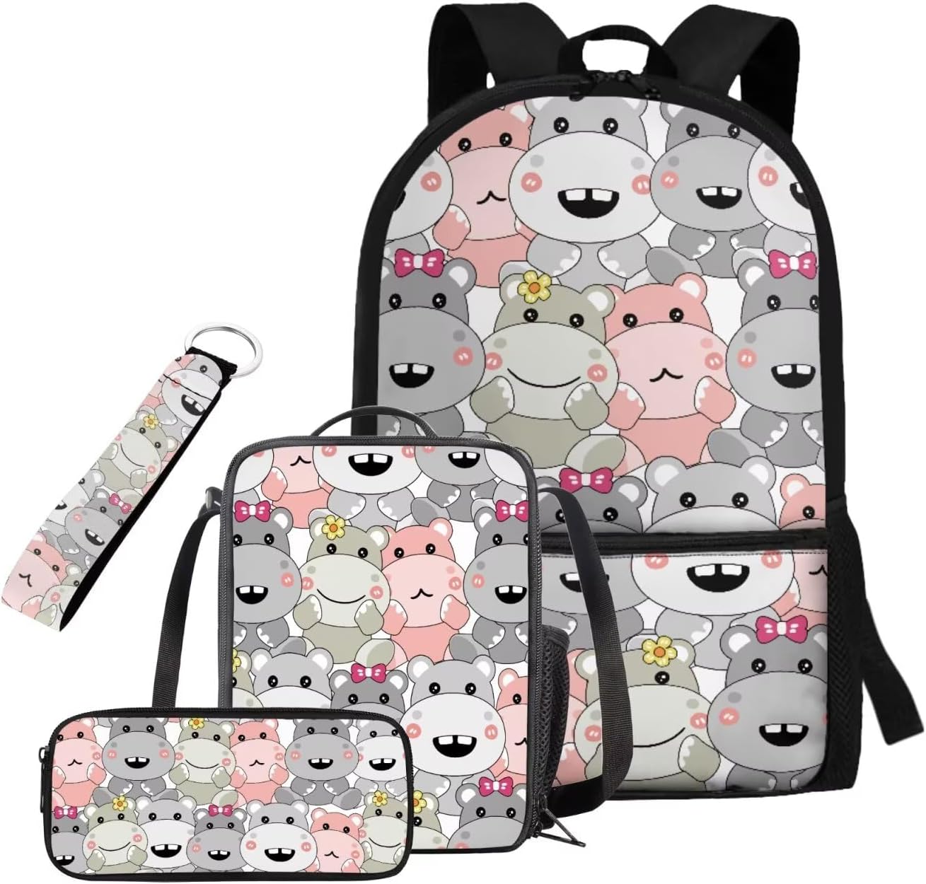 doginthehole Cute Yak Lambie School Backpack for Girls Kawaii Girls School Bag and Lunch Box 4-in-1 Lightweight Book Bags for Girls 8-12 for Preschool Elementary School Kids Bookbag Keychains - Image 19