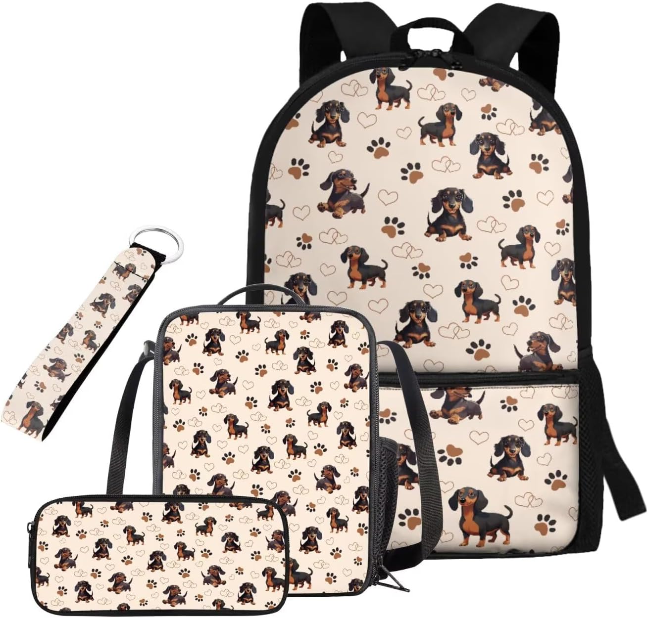 doginthehole Cute Yak Lambie School Backpack for Girls Kawaii Girls School Bag and Lunch Box 4-in-1 Lightweight Book Bags for Girls 8-12 for Preschool Elementary School Kids Bookbag Keychains - Image 14