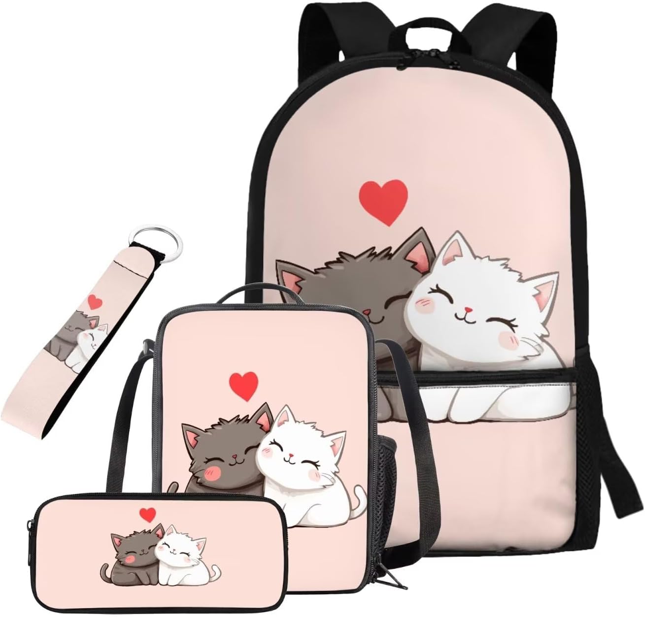 doginthehole Cute Yak Lambie School Backpack for Girls Kawaii Girls School Bag and Lunch Box 4-in-1 Lightweight Book Bags for Girls 8-12 for Preschool Elementary School Kids Bookbag Keychains - Image 31