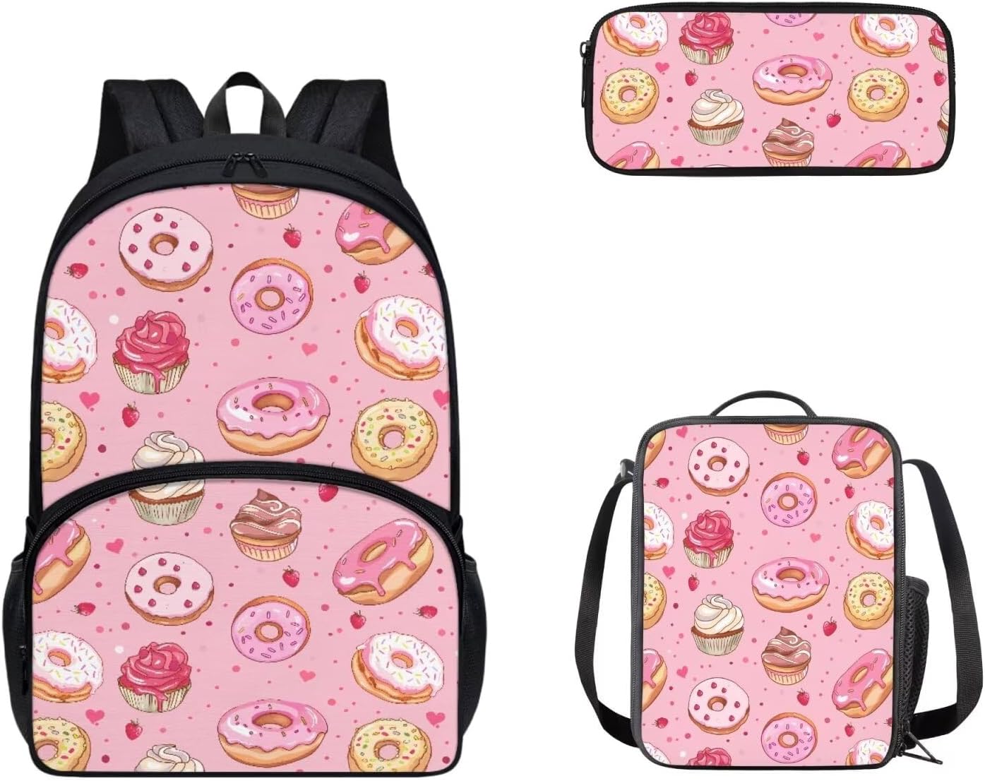 doginthehole Pink Cow Backpack for Girls Kids Cute School Bookbag with Lunch Box and Pencil Pouch Kawaii Schoolbag Students Satchel Daypack Rucksack for Preschool Kindergarten Middle High School - Image 24