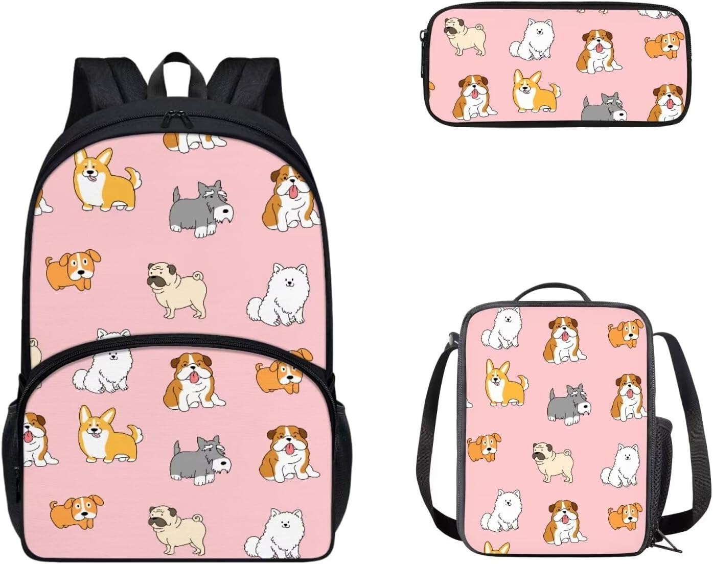 doginthehole Pink Cow Backpack for Girls Kids Cute School Bookbag with Lunch Box and Pencil Pouch Kawaii Schoolbag Students Satchel Daypack Rucksack for Preschool Kindergarten Middle High School - Image 28